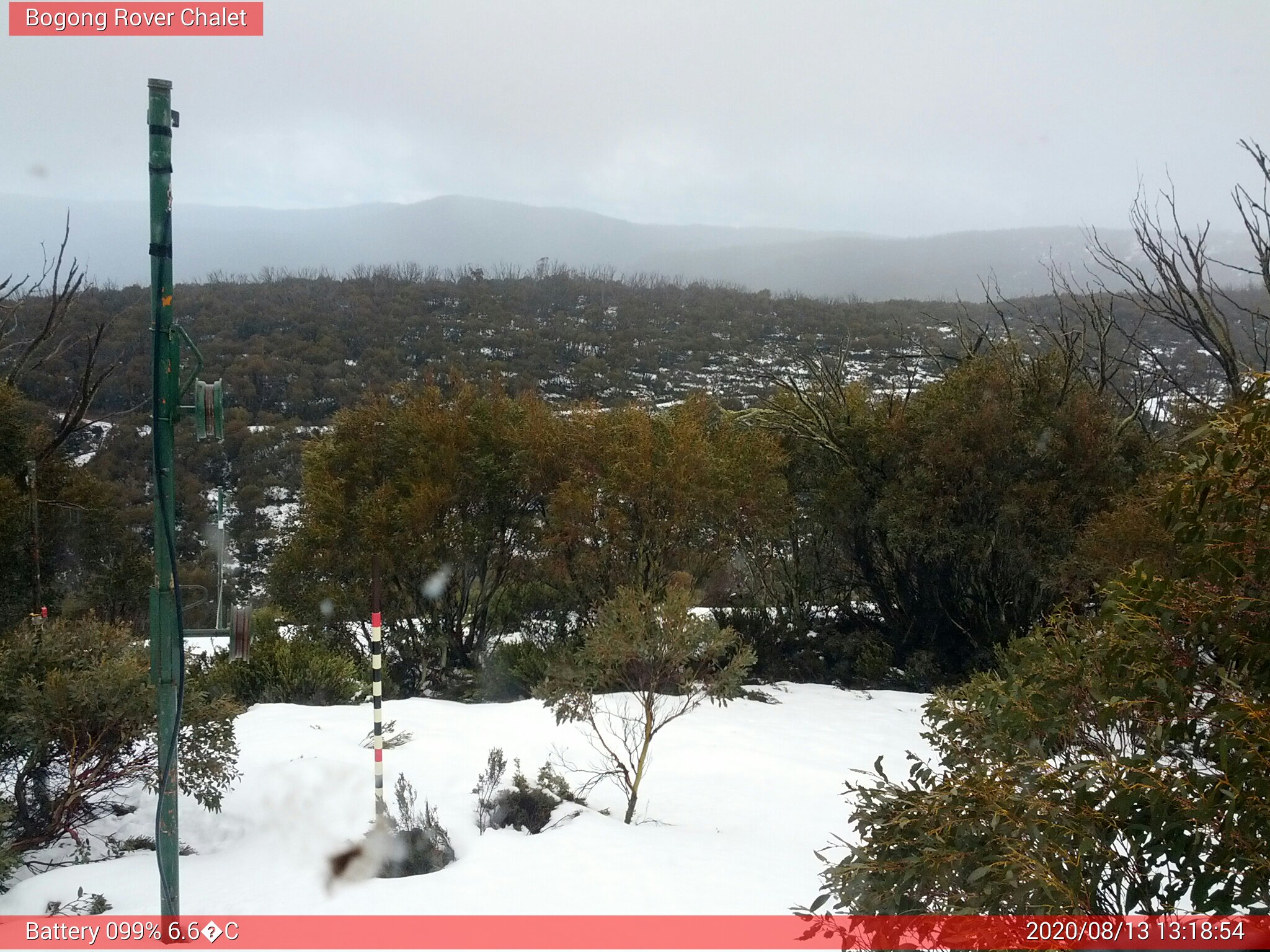 Bogong Web Cam 1:18pm Thursday 13th of August 2020