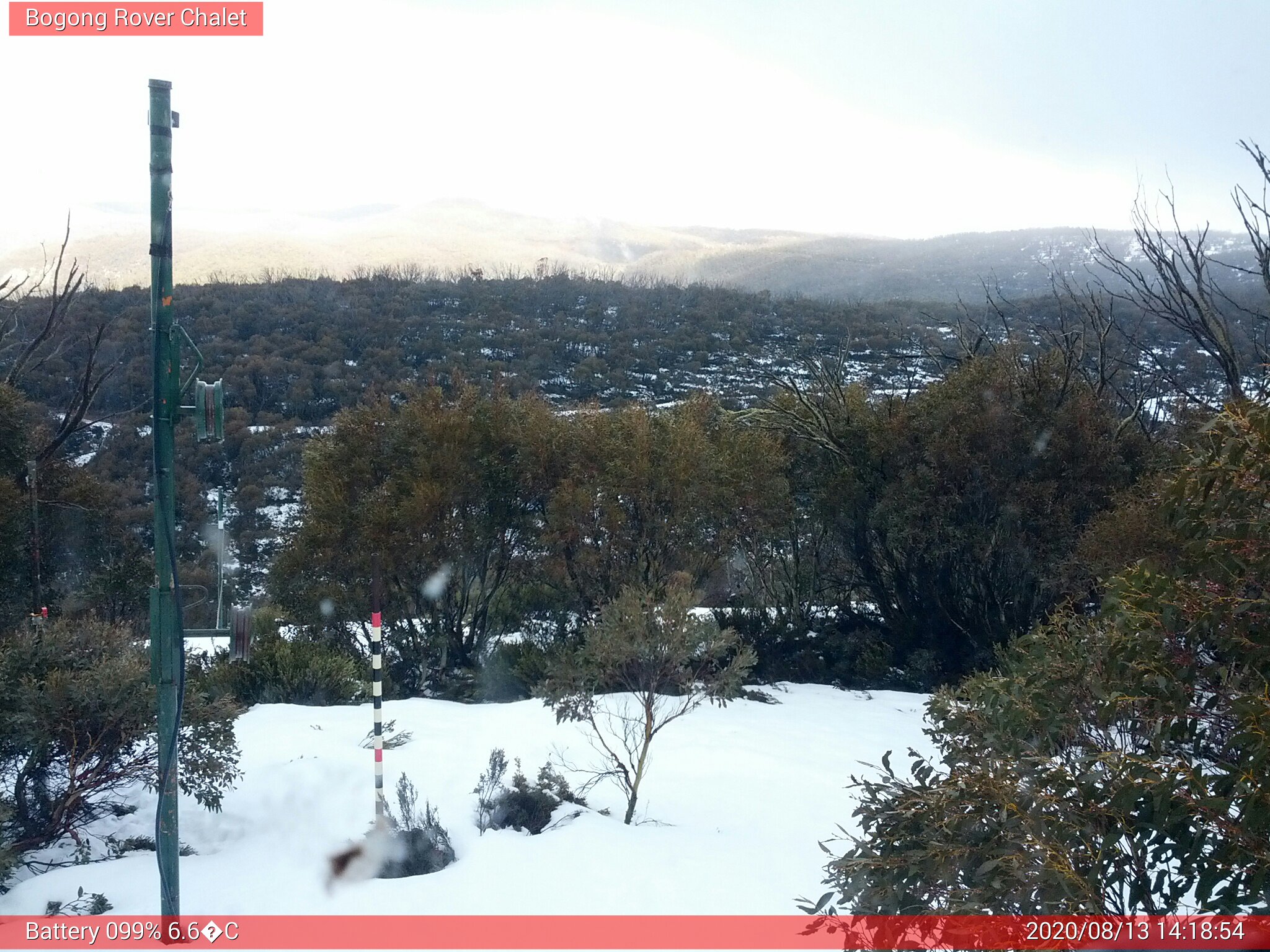 Bogong Web Cam 2:18pm Thursday 13th of August 2020