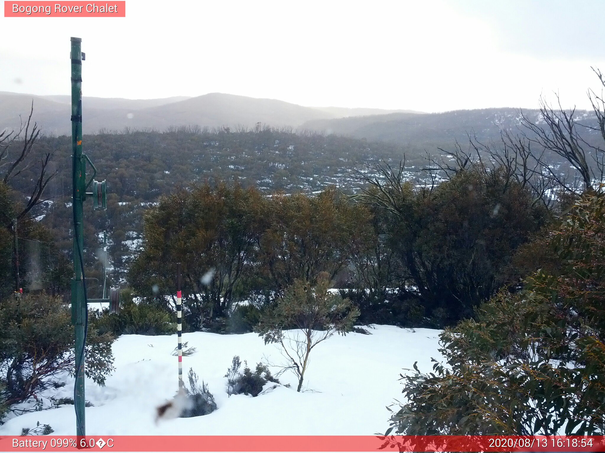 Bogong Web Cam 4:18pm Thursday 13th of August 2020