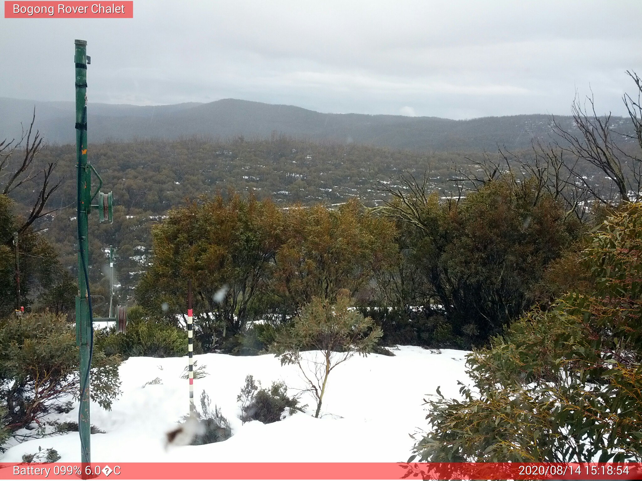 Bogong Web Cam 3:18pm Friday 14th of August 2020