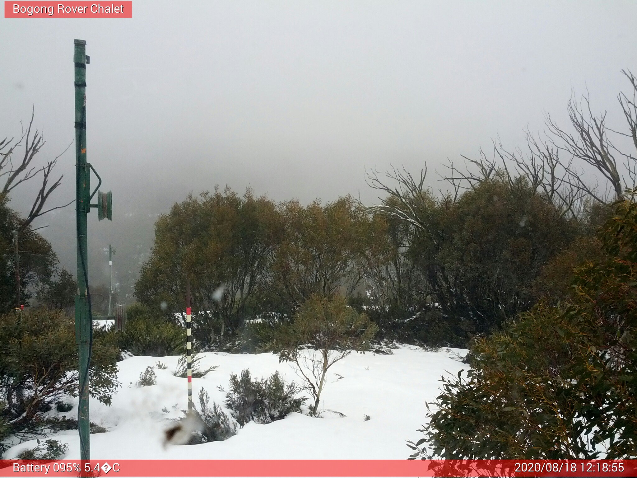 Bogong Web Cam 12:18pm Tuesday 18th of August 2020