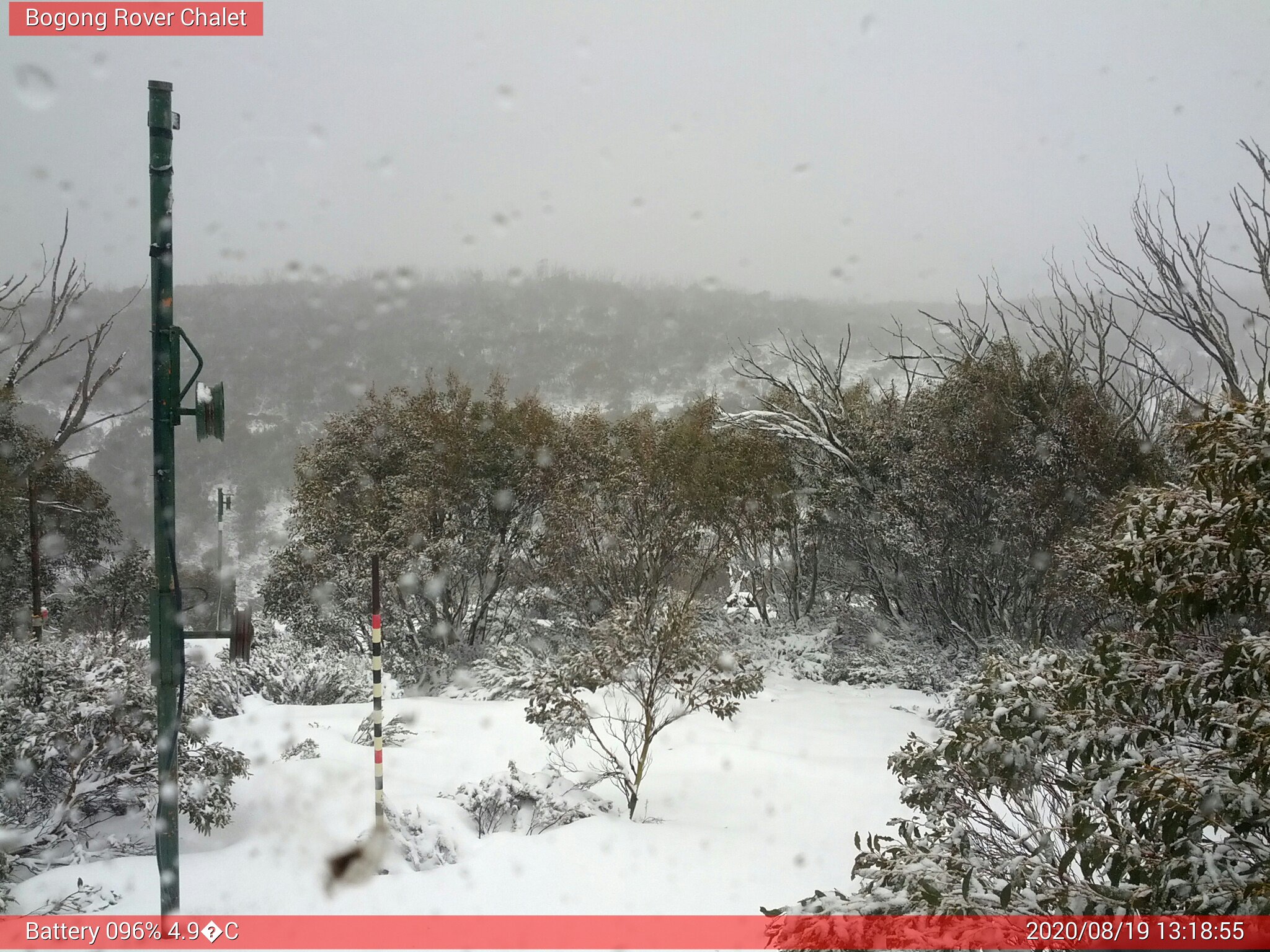 Bogong Web Cam 1:18pm Wednesday 19th of August 2020