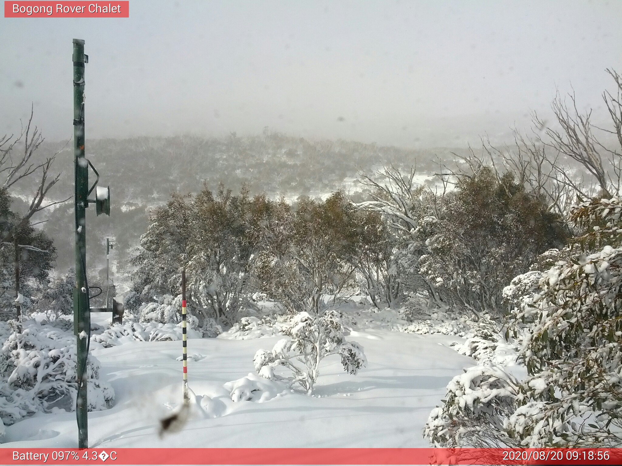 Bogong Web Cam 9:18am Thursday 20th of August 2020