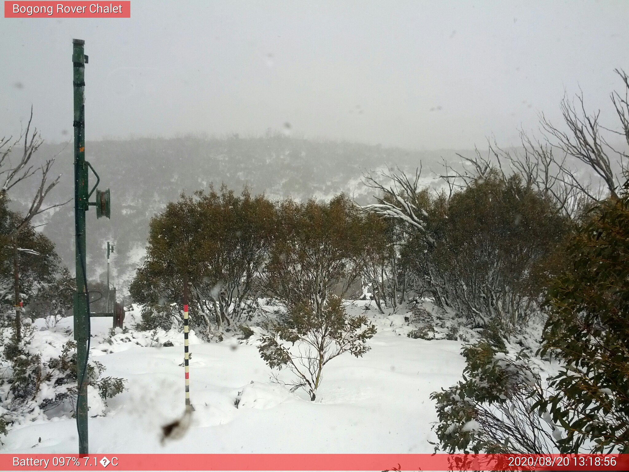 Bogong Web Cam 1:18pm Thursday 20th of August 2020