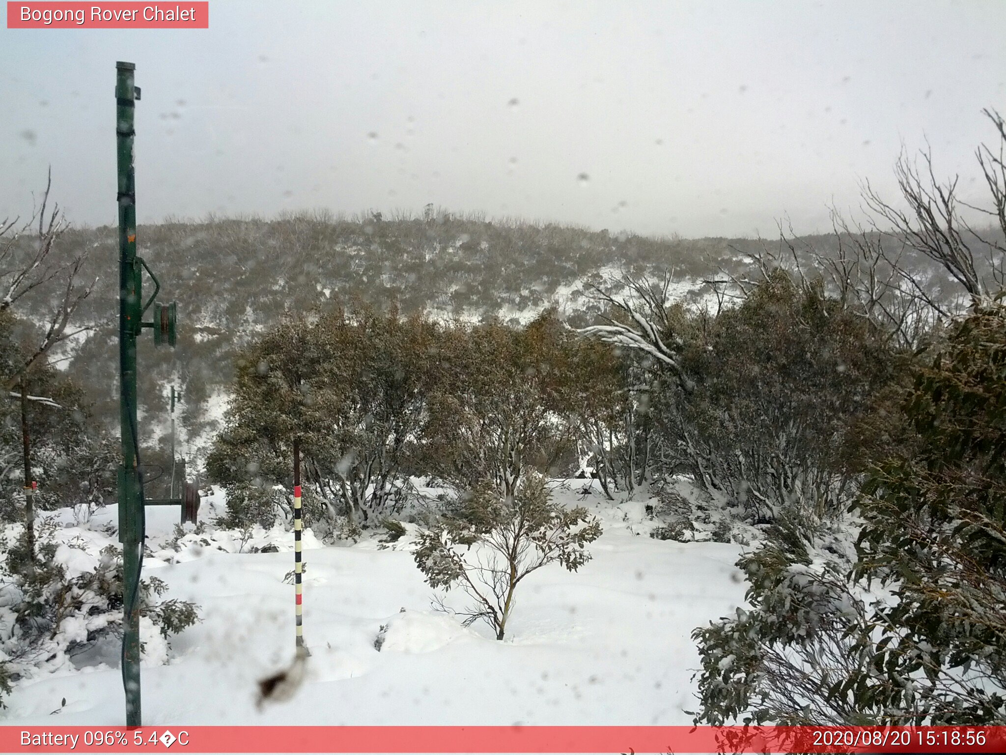 Bogong Web Cam 3:18pm Thursday 20th of August 2020