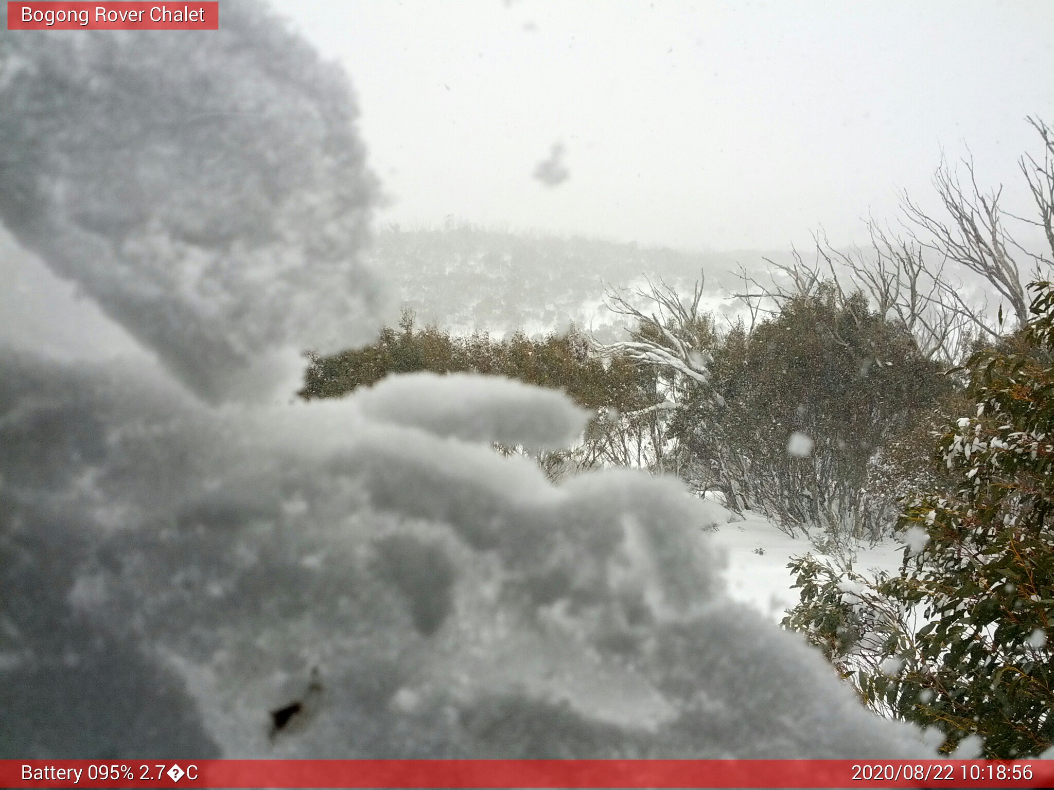 Bogong Web Cam 10:18am Saturday 22nd of August 2020