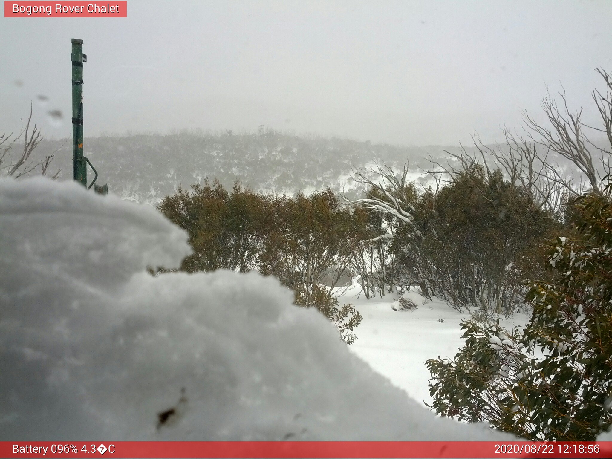 Bogong Web Cam 12:18pm Saturday 22nd of August 2020