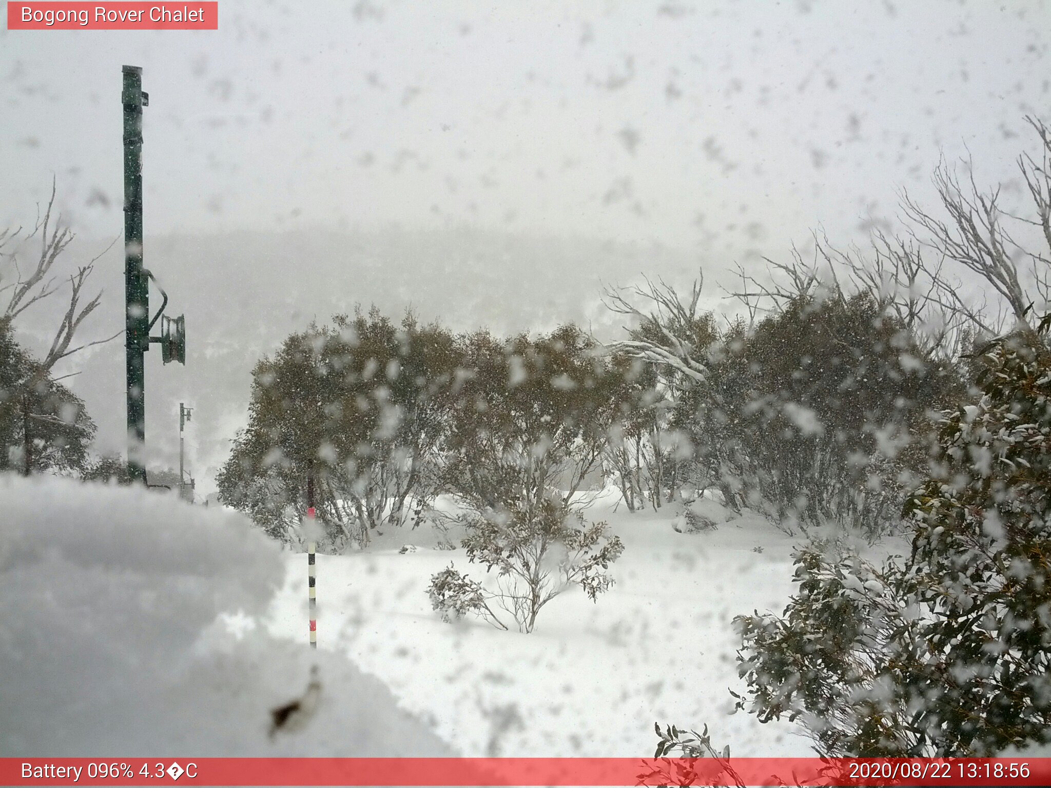 Bogong Web Cam 1:18pm Saturday 22nd of August 2020