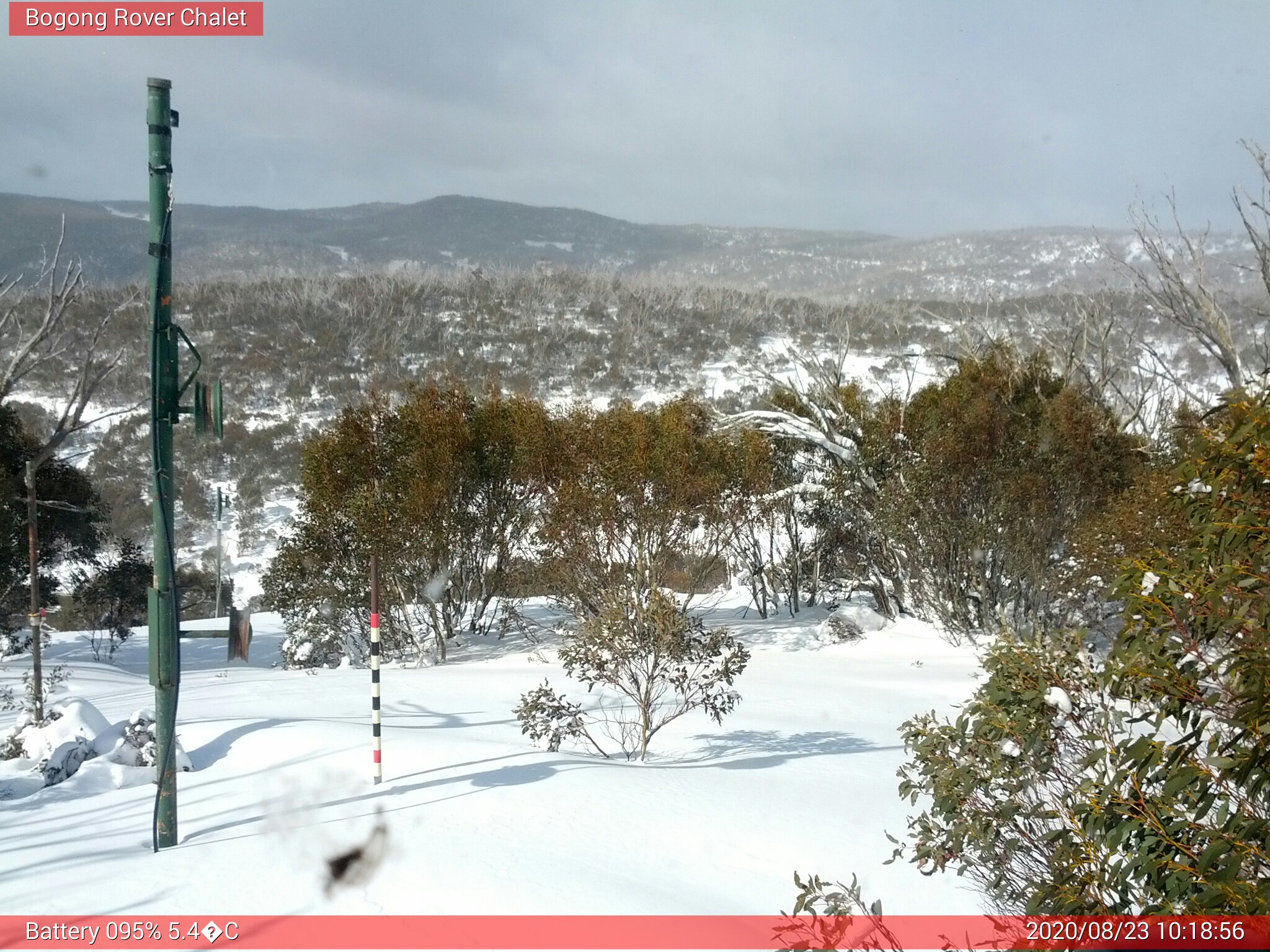 Bogong Web Cam 10:18am Sunday 23rd of August 2020