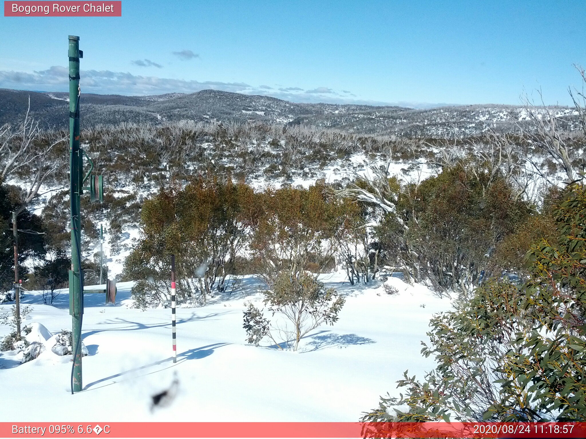 Bogong Web Cam 11:18am Monday 24th of August 2020