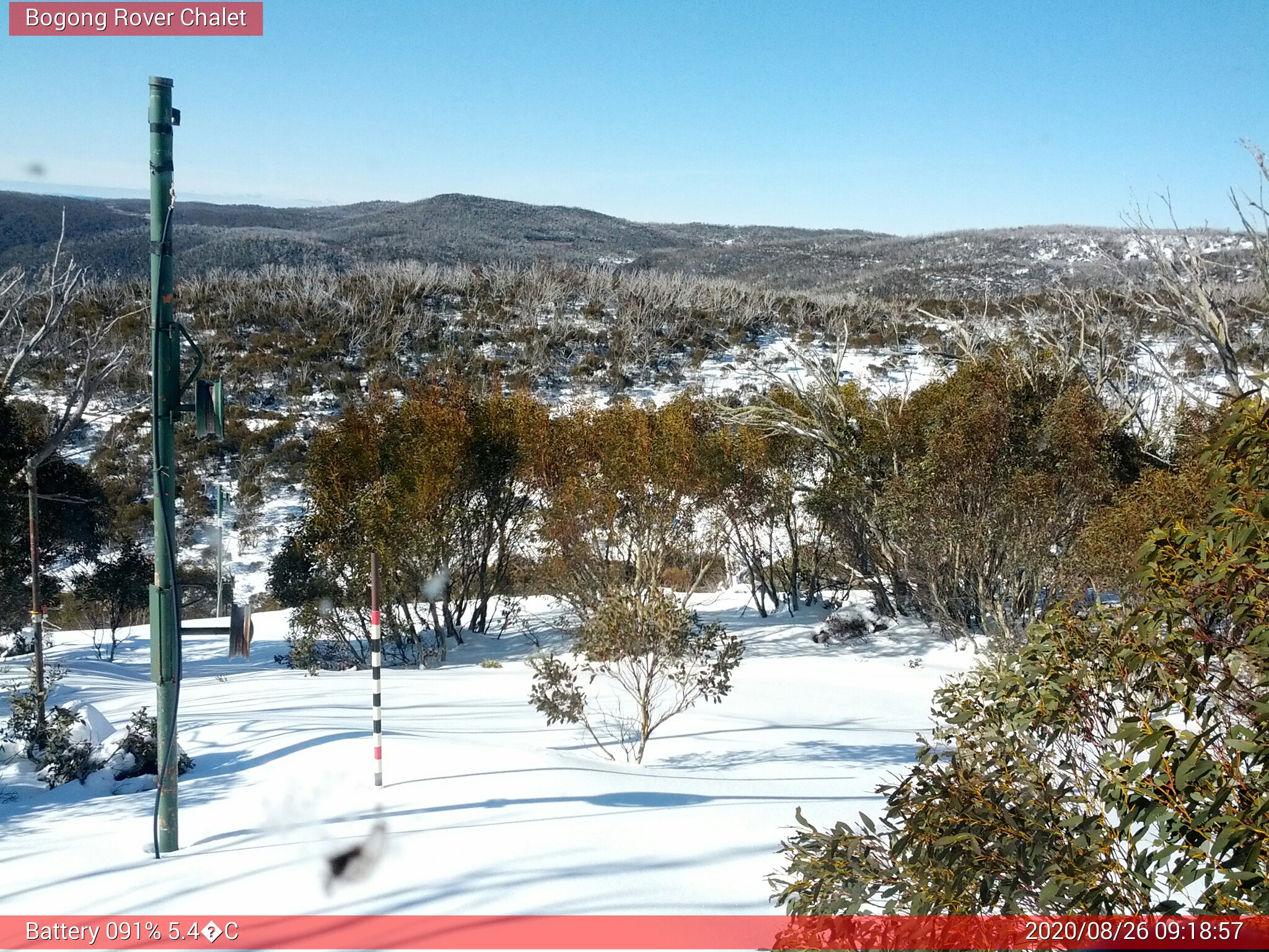 Bogong Web Cam 9:18am Wednesday 26th of August 2020