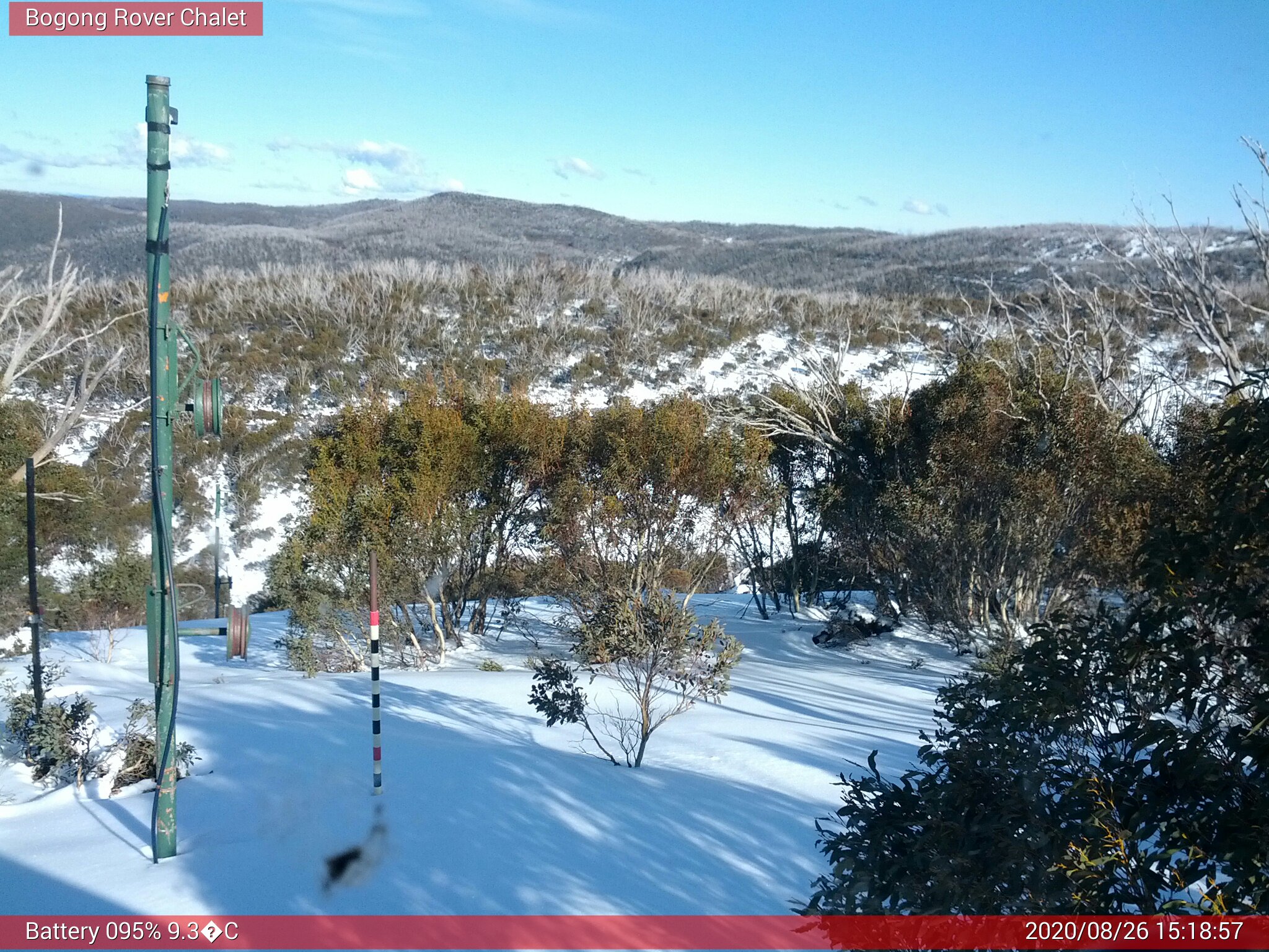 Bogong Web Cam 3:18pm Wednesday 26th of August 2020