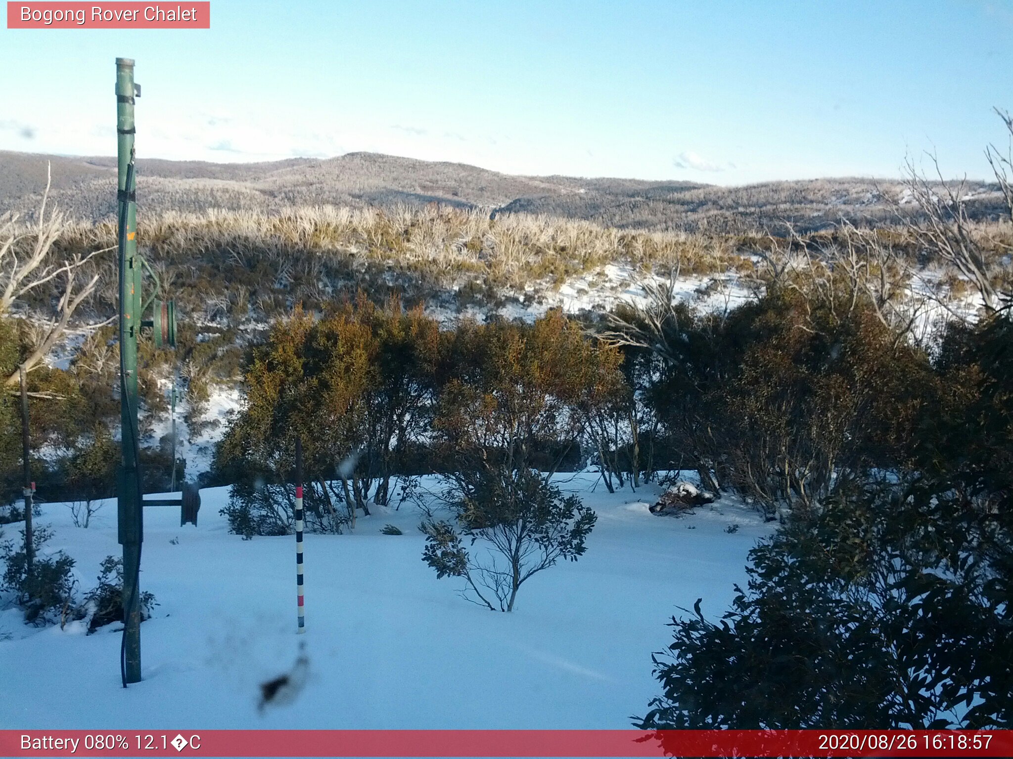 Bogong Web Cam 4:18pm Wednesday 26th of August 2020