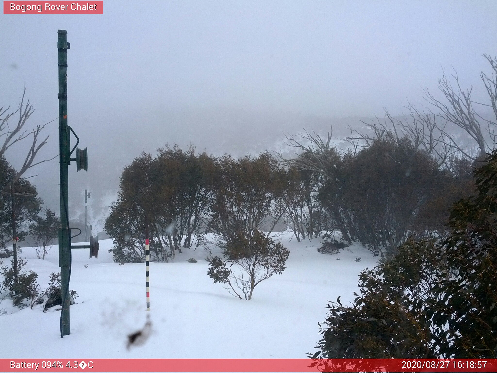 Bogong Web Cam 4:18pm Thursday 27th of August 2020