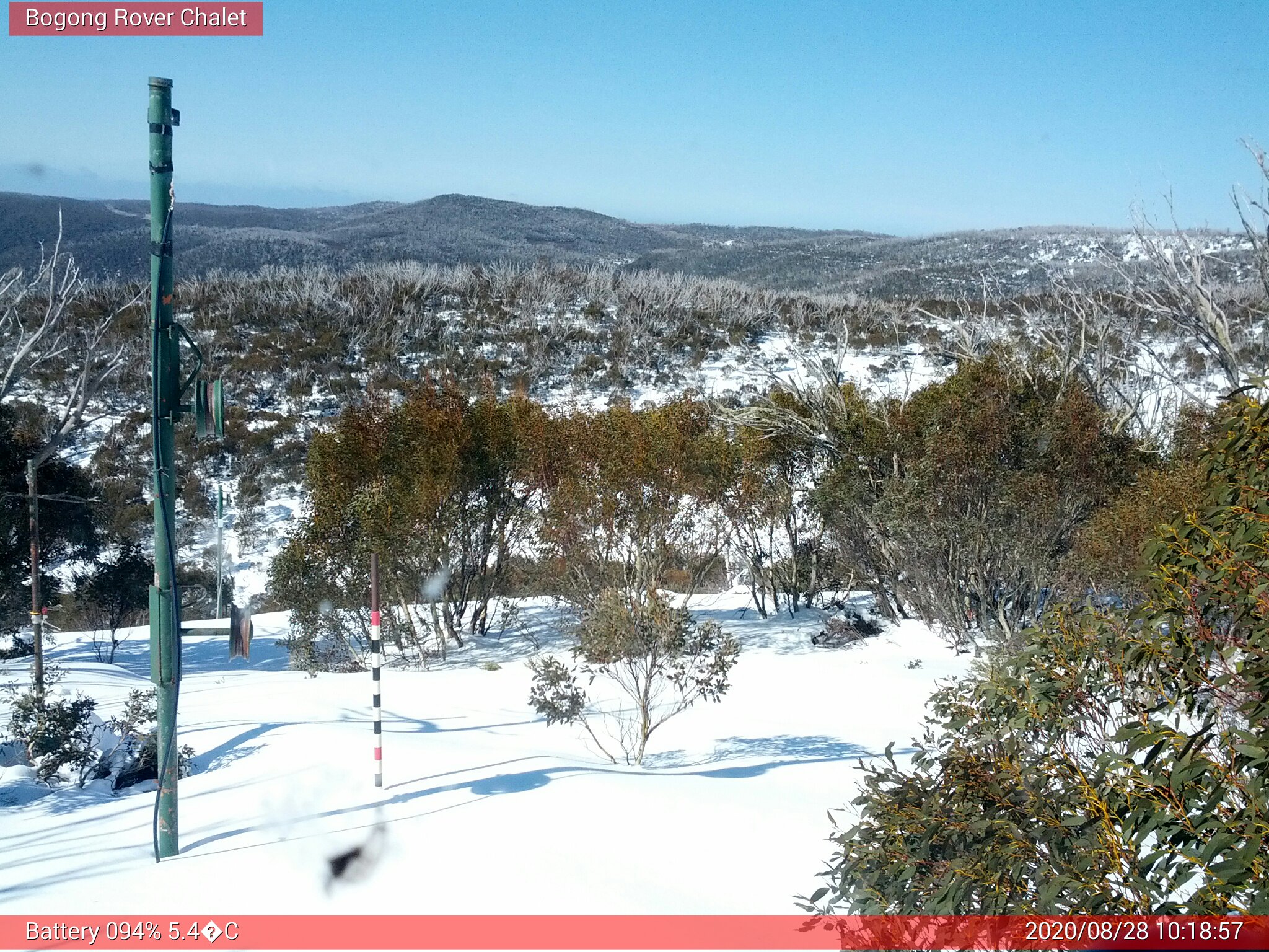 Bogong Web Cam 10:18am Friday 28th of August 2020