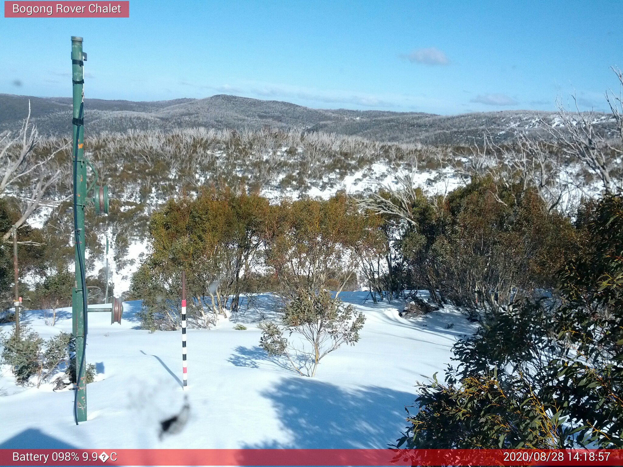 Bogong Web Cam 2:18pm Friday 28th of August 2020