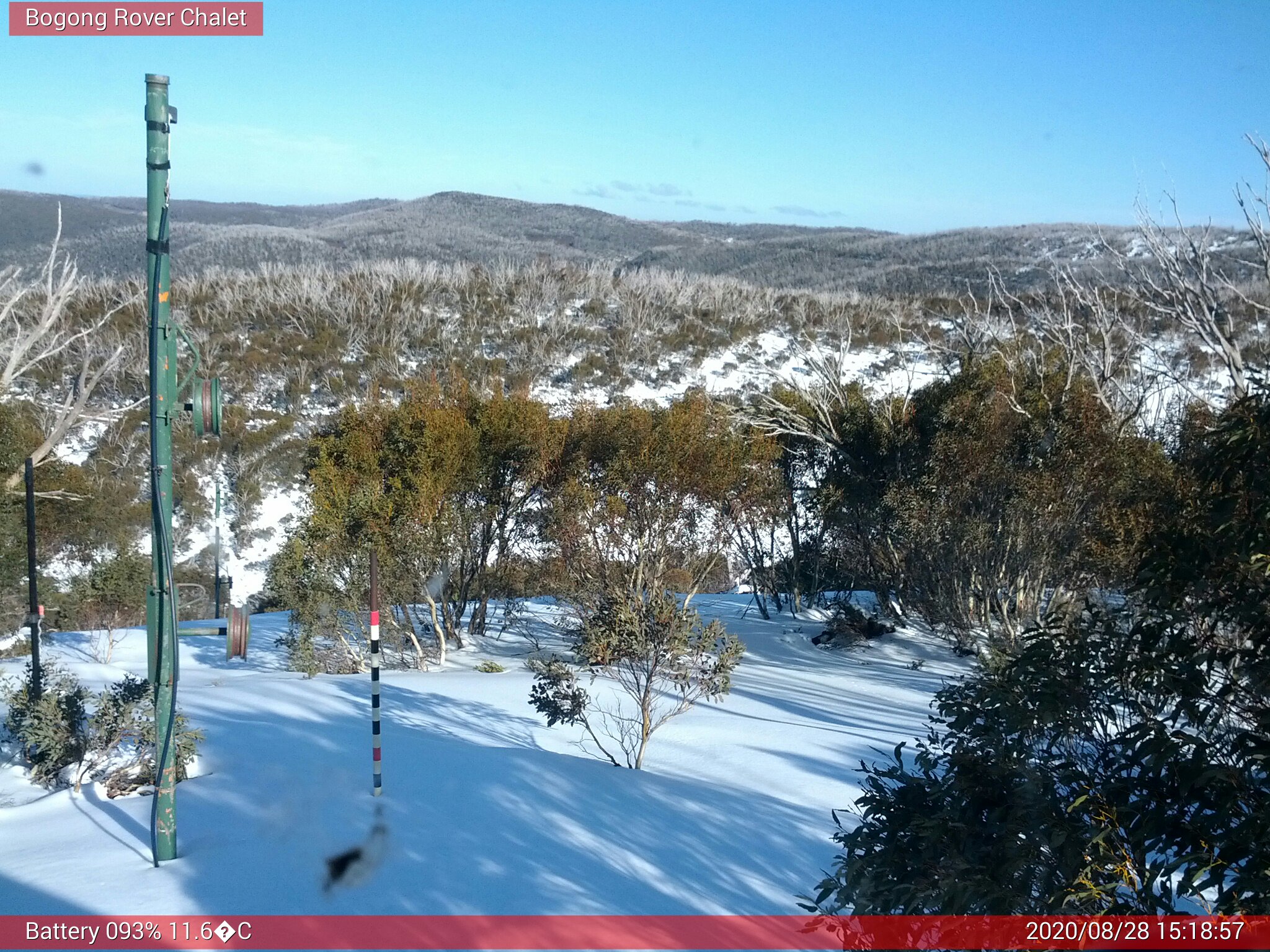 Bogong Web Cam 3:18pm Friday 28th of August 2020