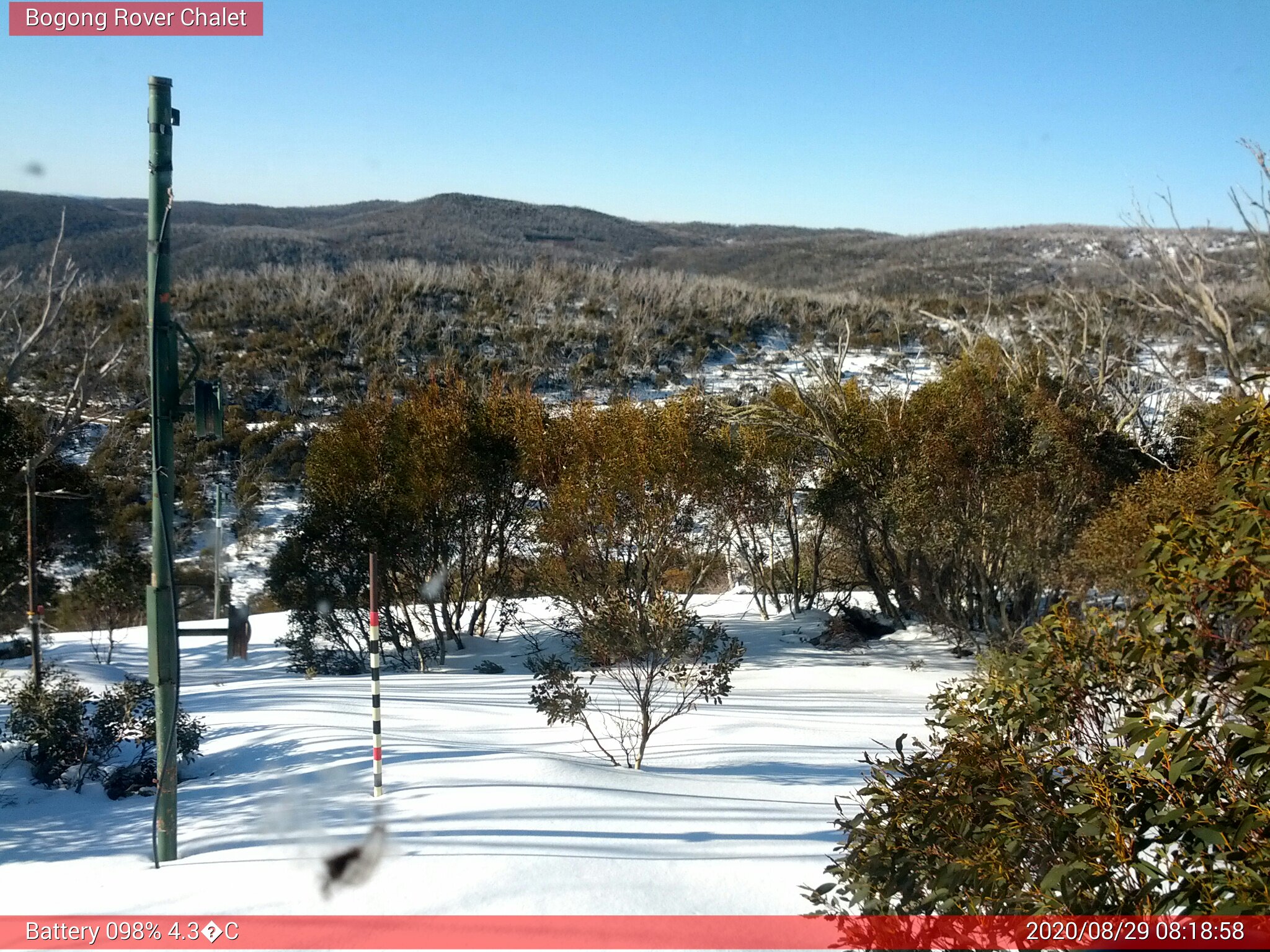 Bogong Web Cam 8:18am Saturday 29th of August 2020