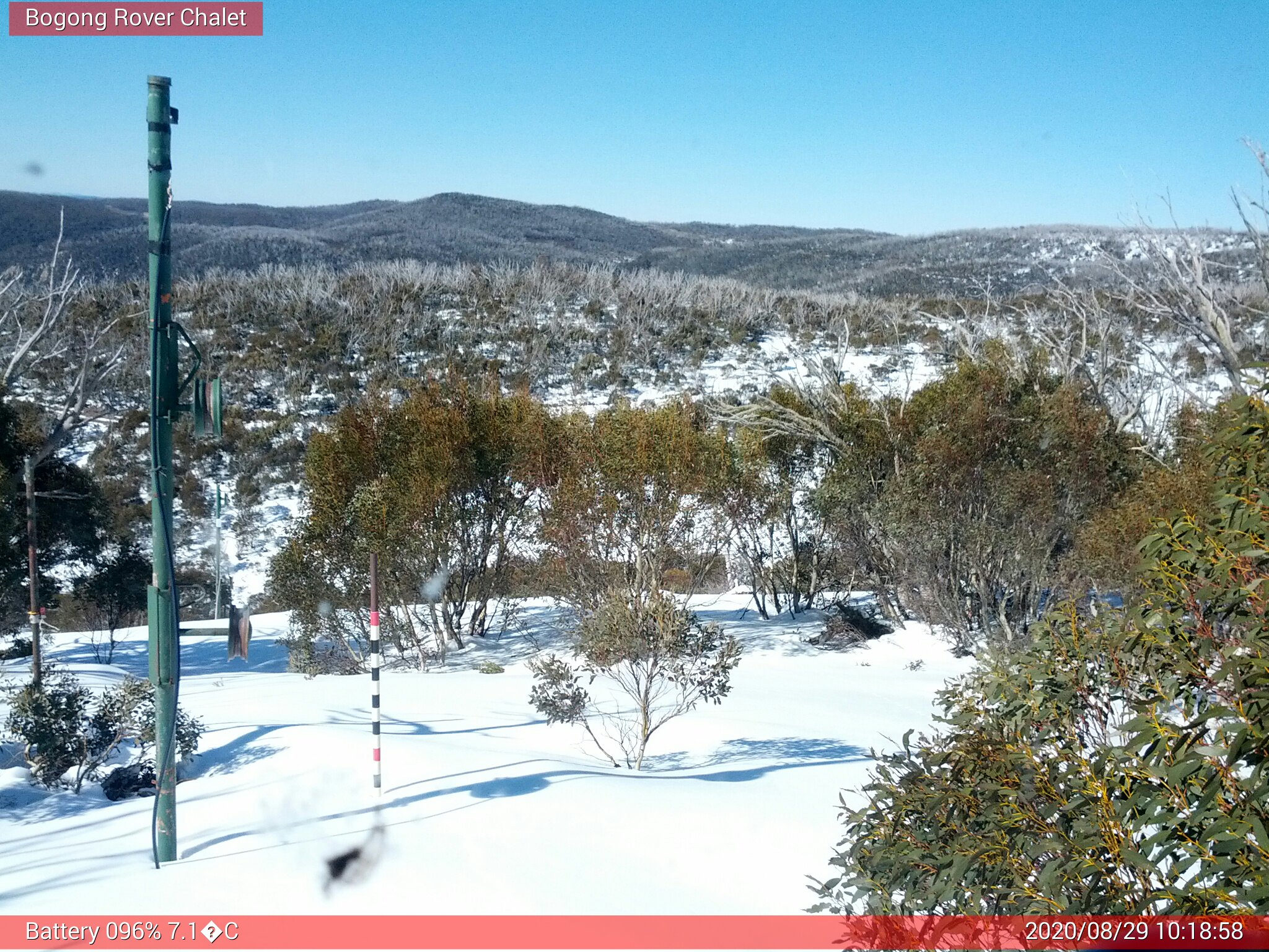 Bogong Web Cam 10:18am Saturday 29th of August 2020