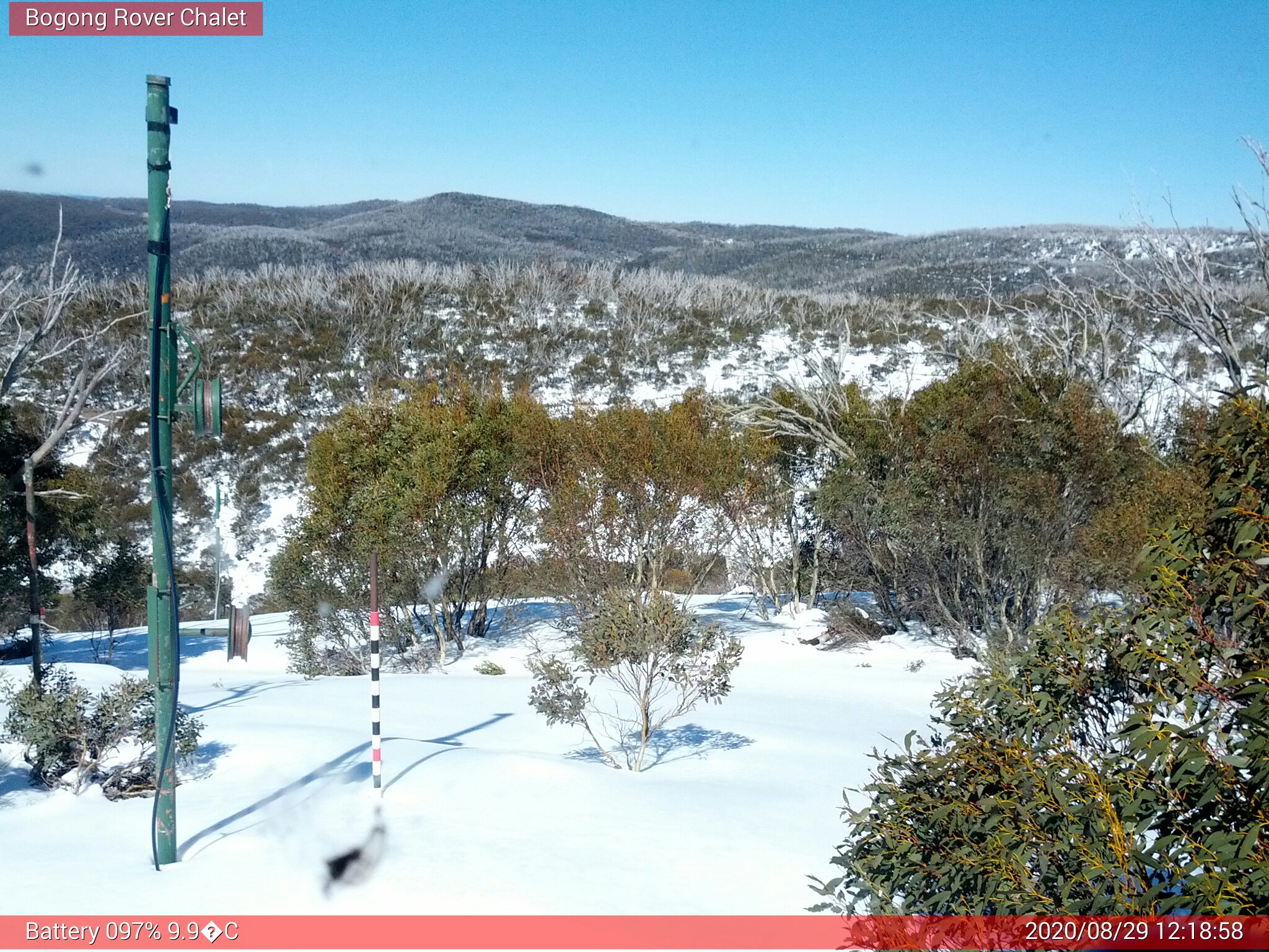 Bogong Web Cam 12:18pm Saturday 29th of August 2020