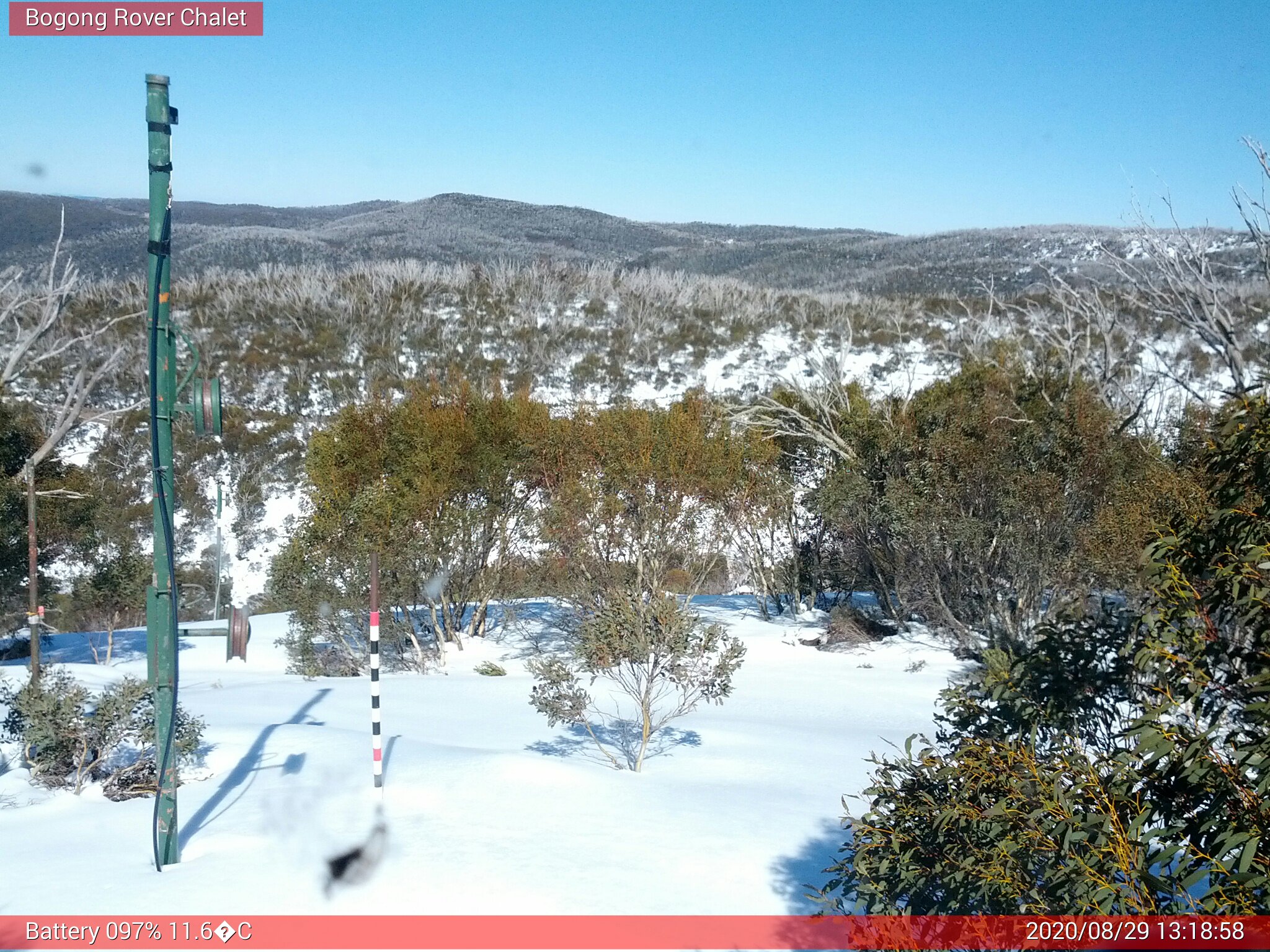 Bogong Web Cam 1:18pm Saturday 29th of August 2020