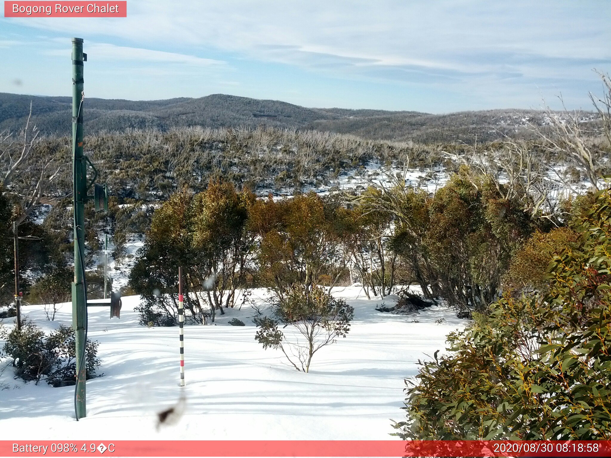 Bogong Web Cam 8:18am Sunday 30th of August 2020