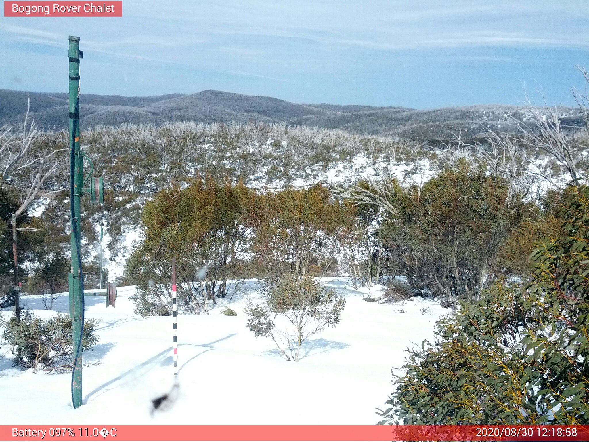 Bogong Web Cam 12:18pm Sunday 30th of August 2020