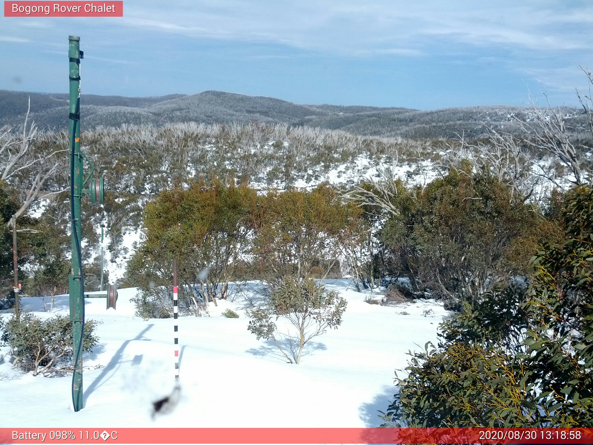 Bogong Web Cam 1:18pm Sunday 30th of August 2020