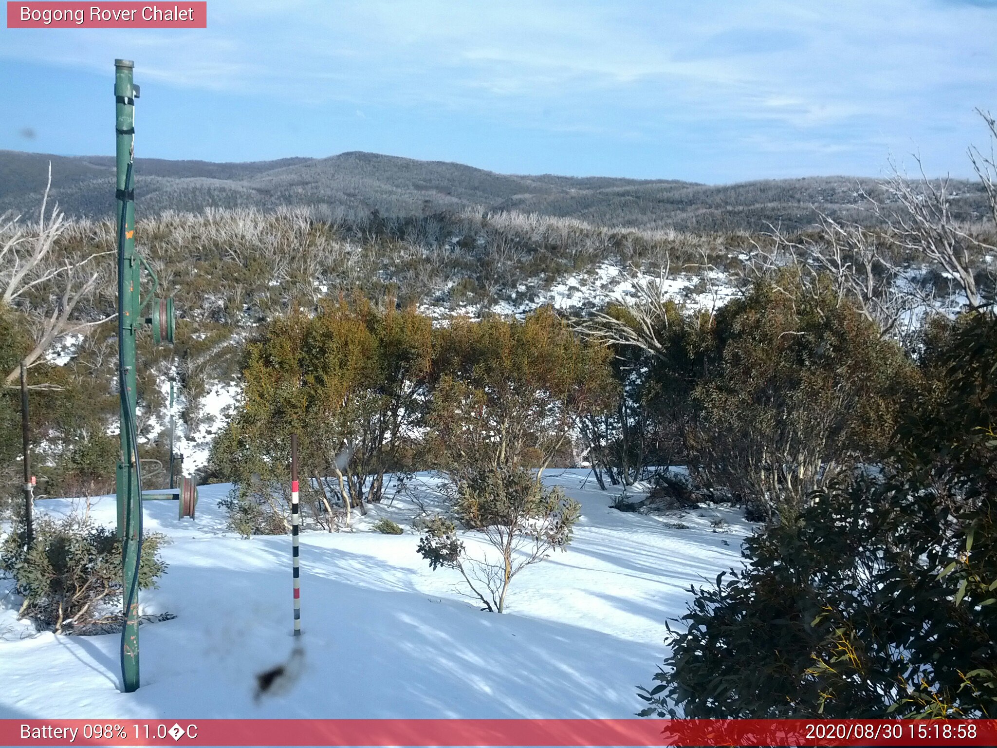 Bogong Web Cam 3:18pm Sunday 30th of August 2020