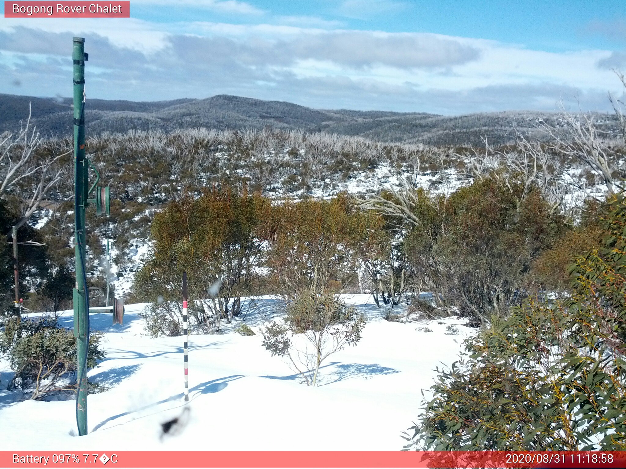 Bogong Web Cam 11:18am Monday 31st of August 2020