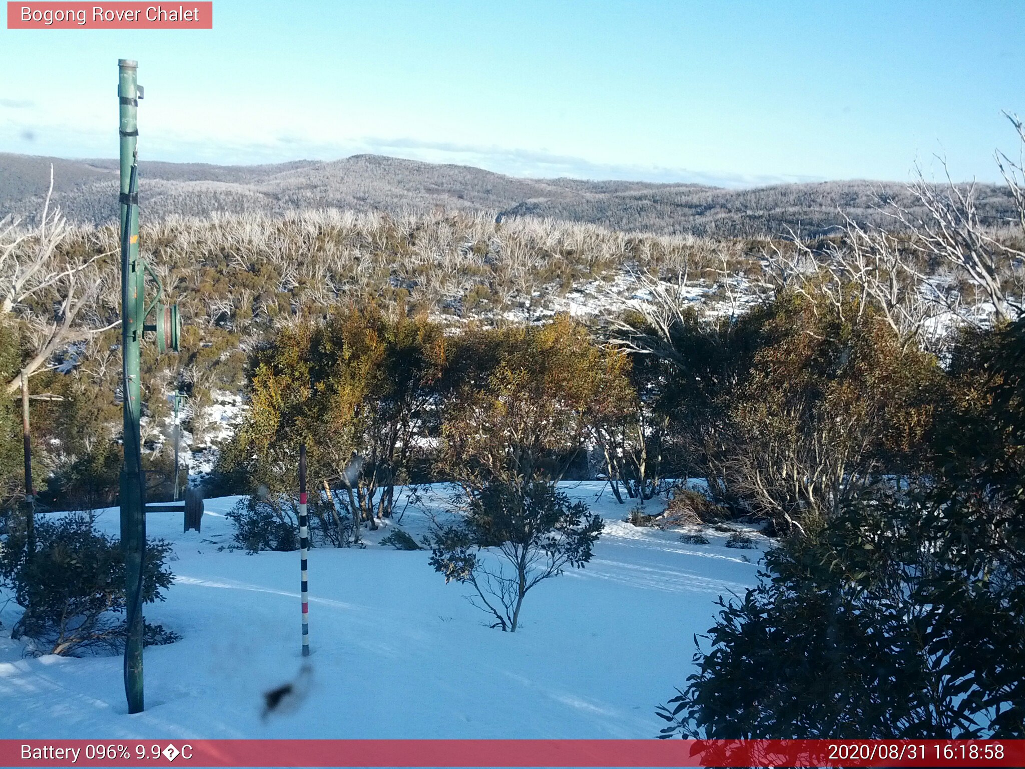 Bogong Web Cam 4:18pm Monday 31st of August 2020