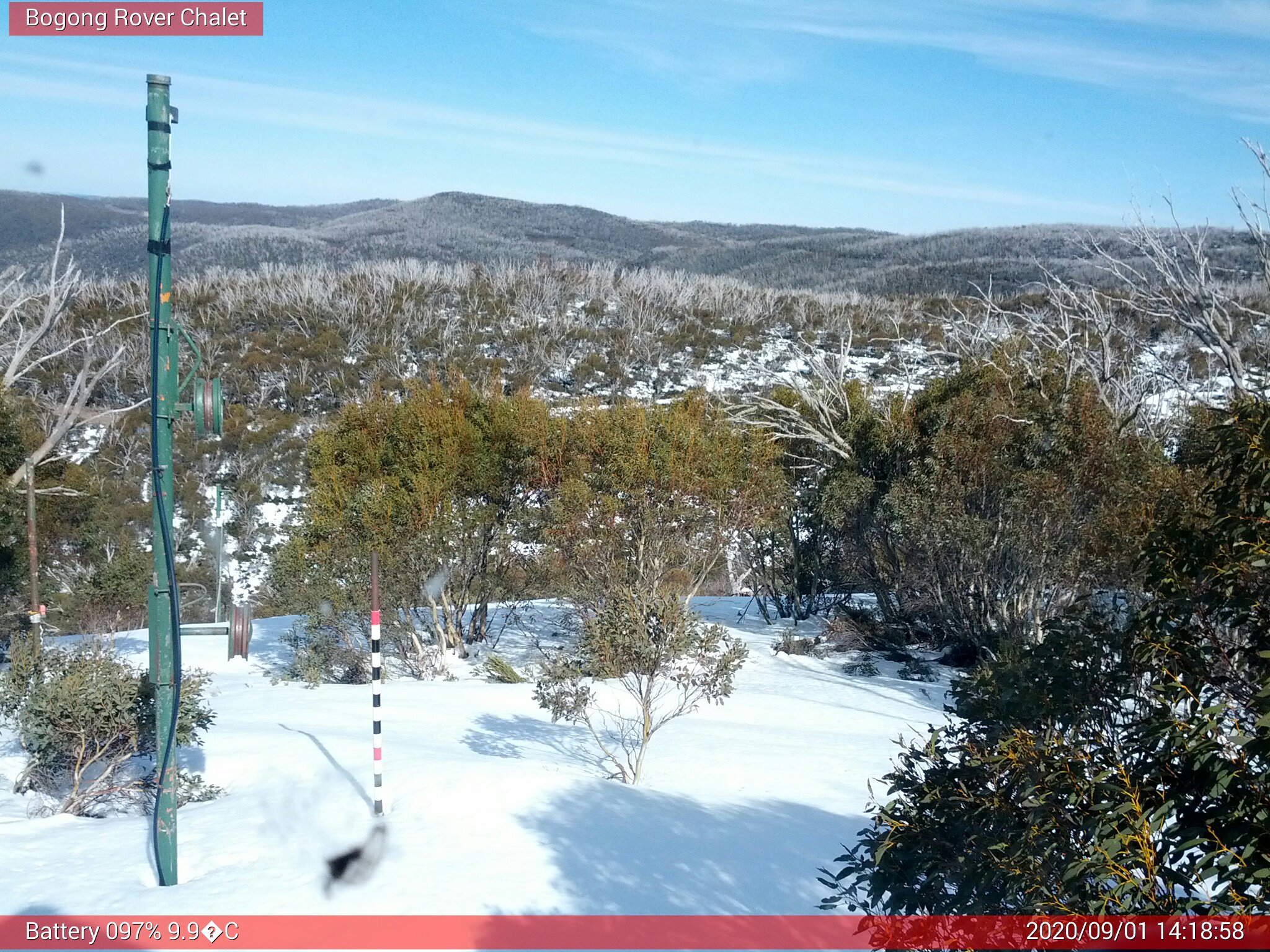 Bogong Web Cam 2:18pm Tuesday 1st of September 2020