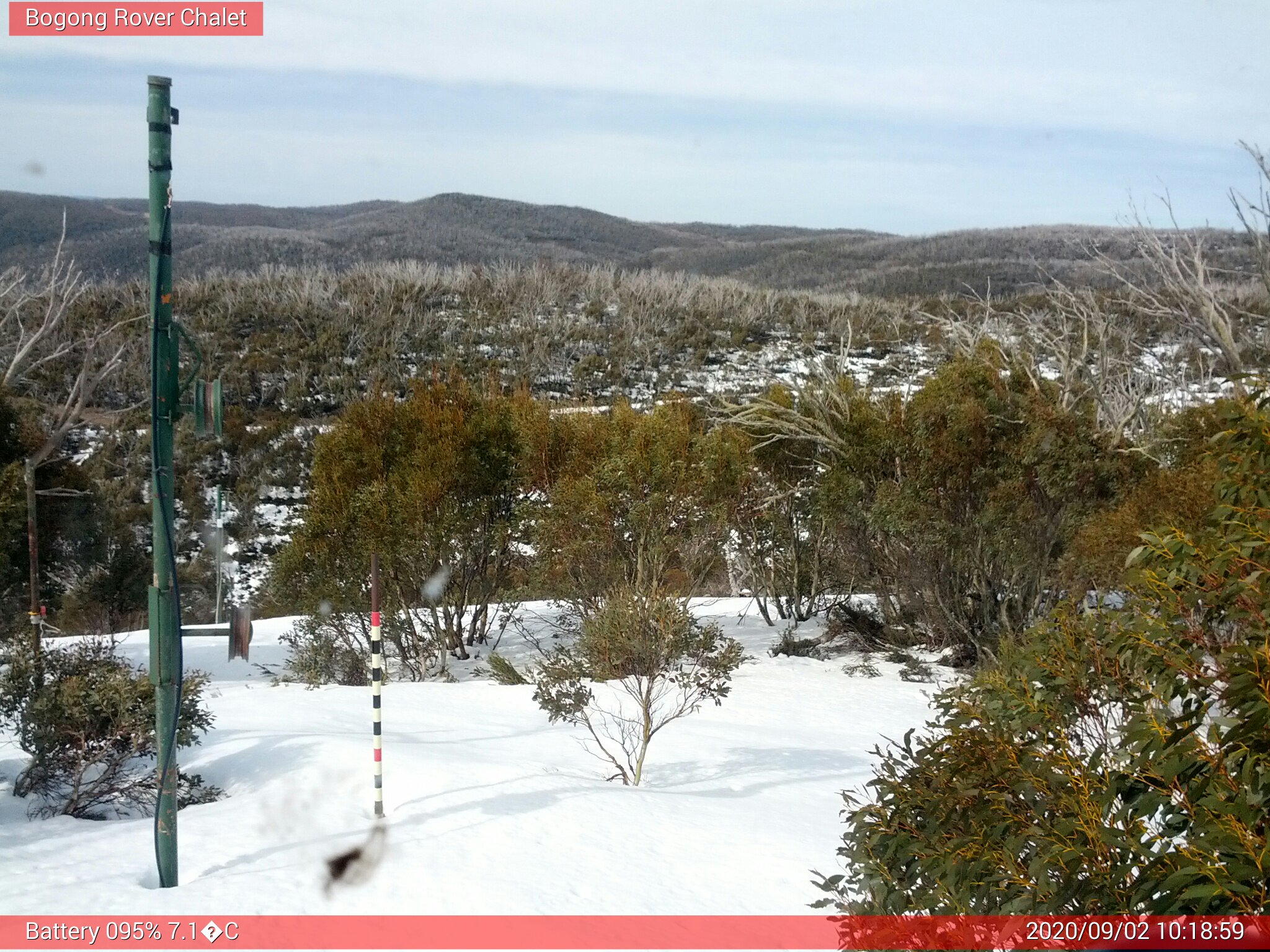 Bogong Web Cam 10:18am Wednesday 2nd of September 2020