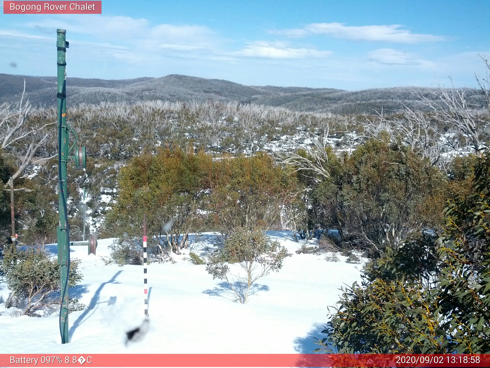 Bogong Web Cam 1:18pm Wednesday 2nd of September 2020