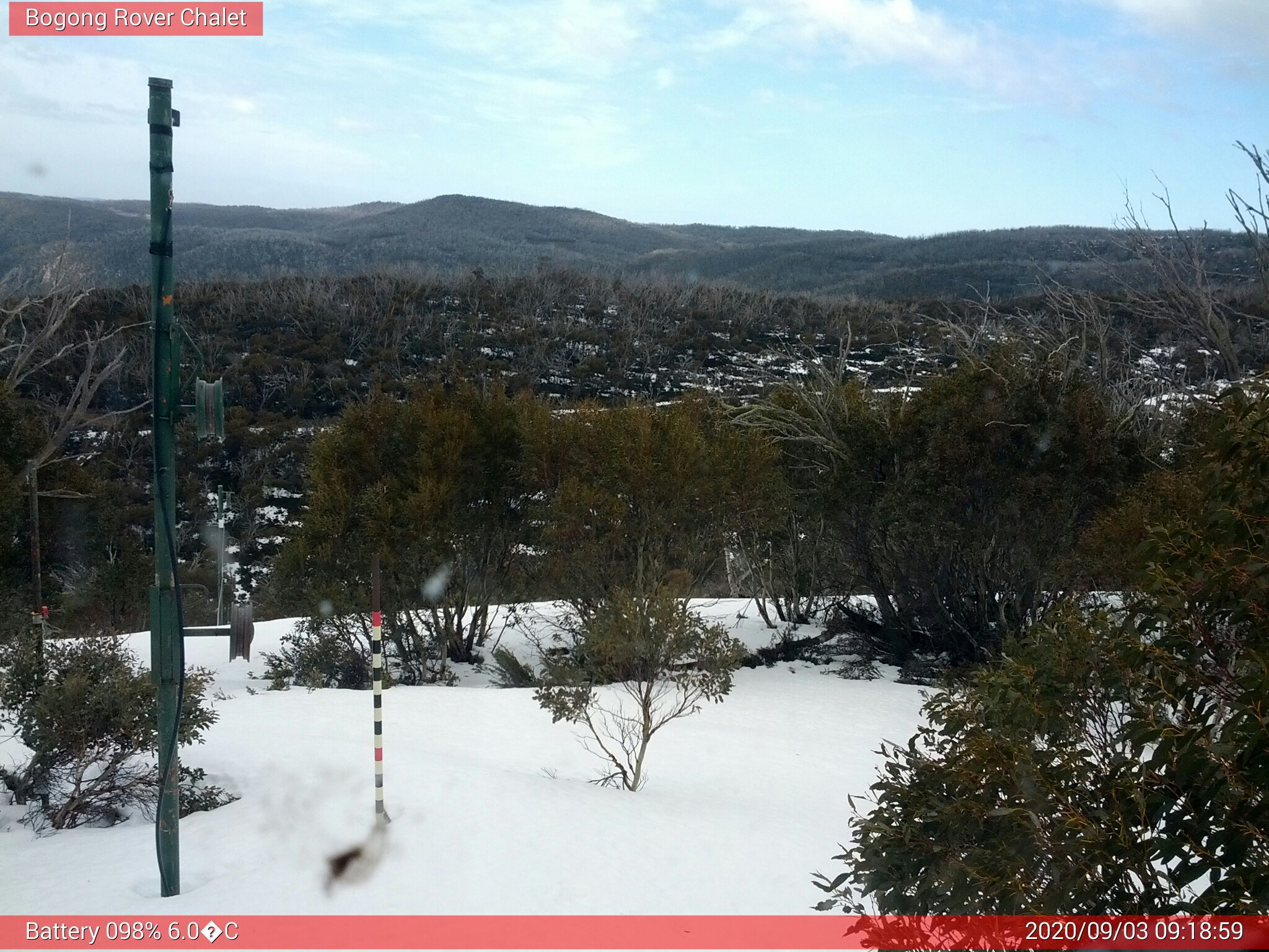 Bogong Web Cam 9:18am Thursday 3rd of September 2020