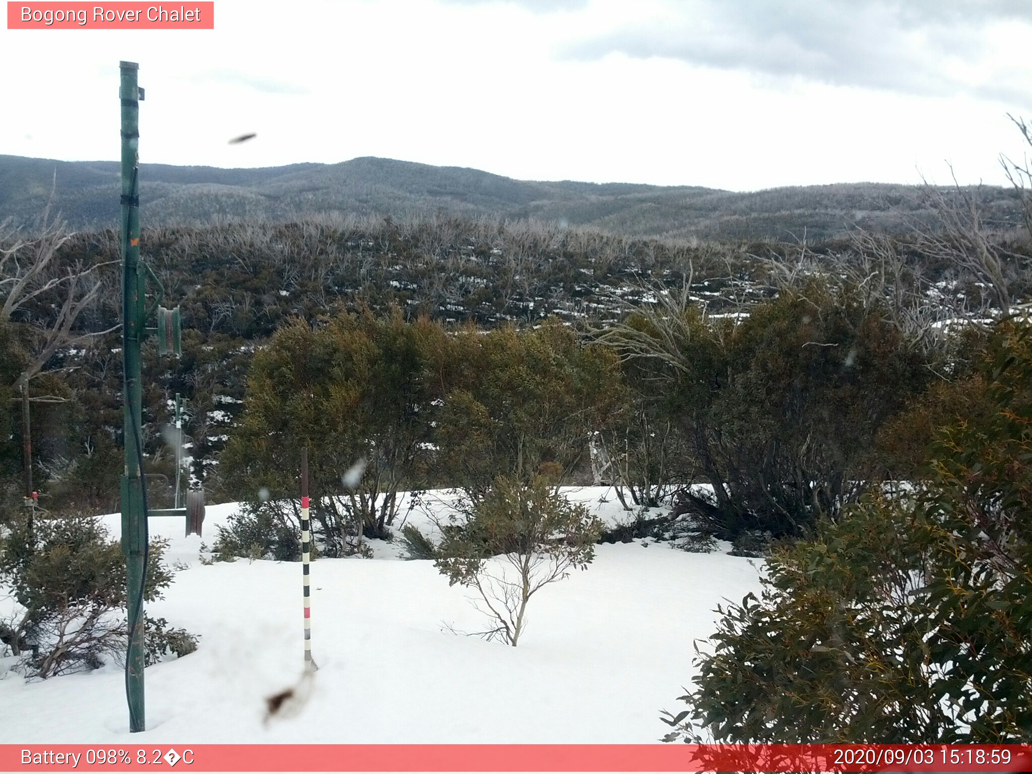 Bogong Web Cam 3:18pm Thursday 3rd of September 2020