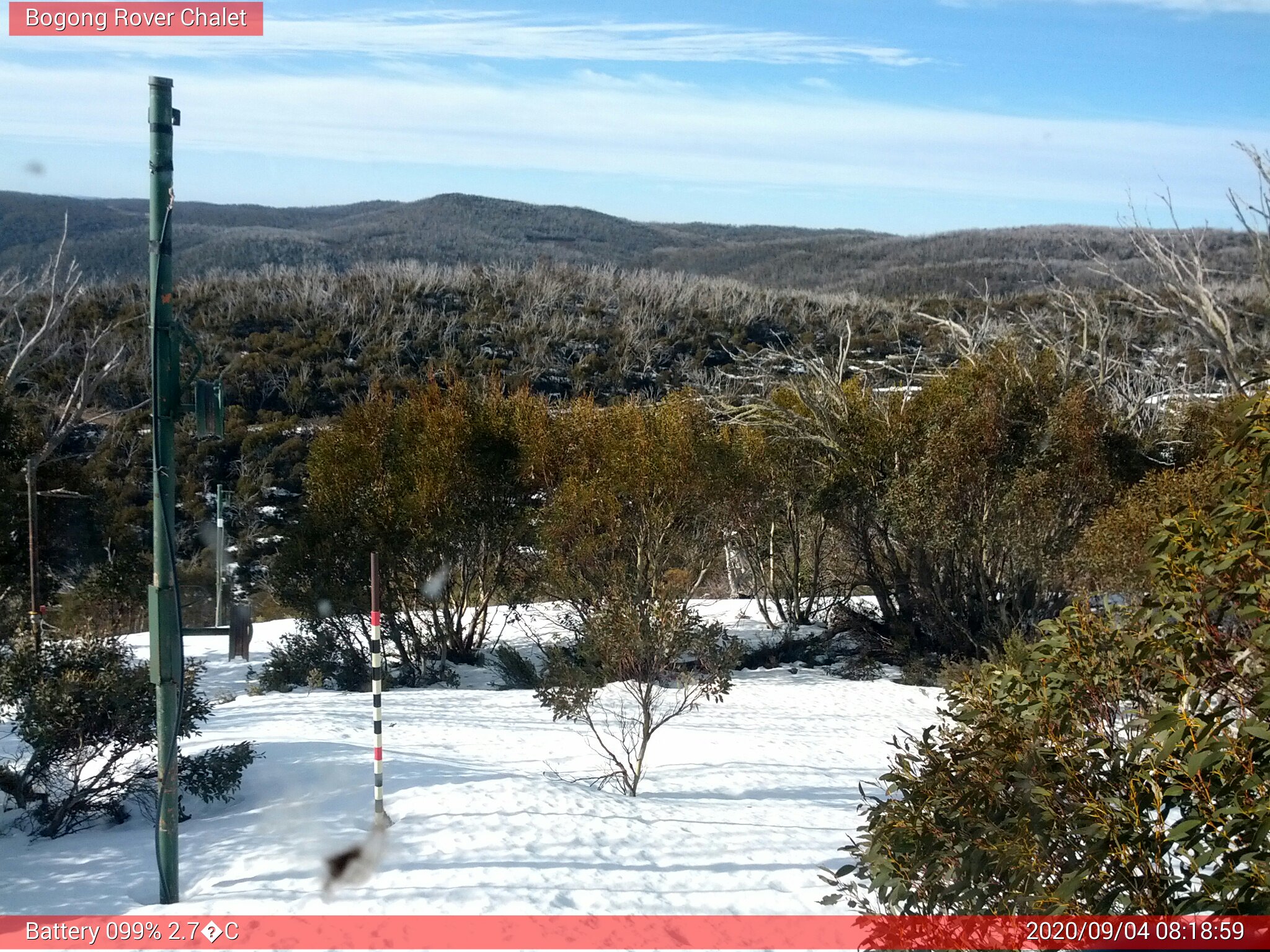 Bogong Web Cam 8:18am Friday 4th of September 2020