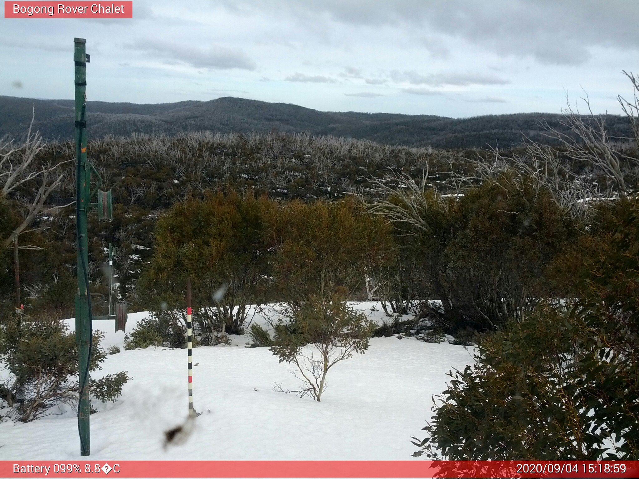 Bogong Web Cam 3:18pm Friday 4th of September 2020