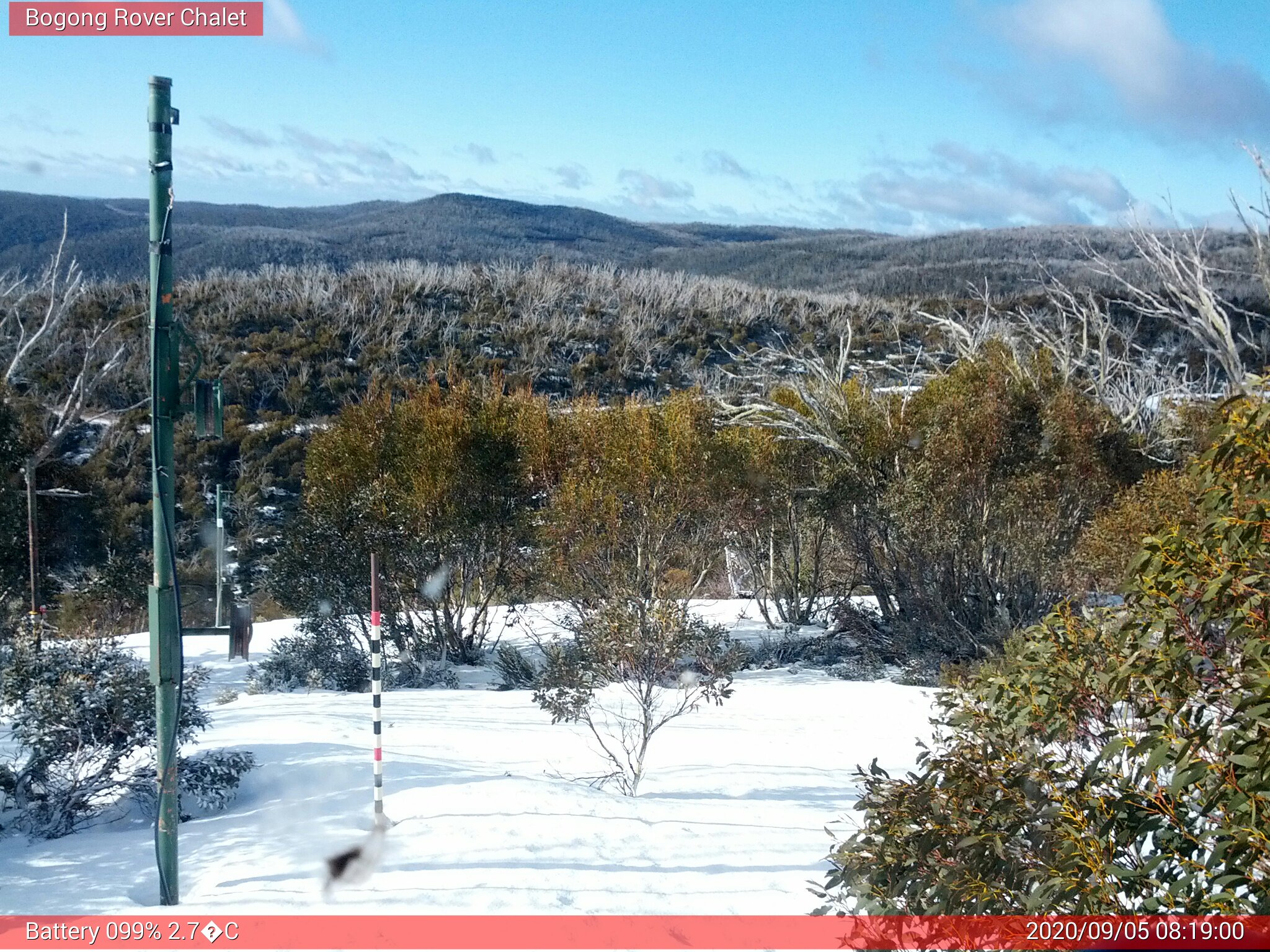 Bogong Web Cam 8:18am Saturday 5th of September 2020