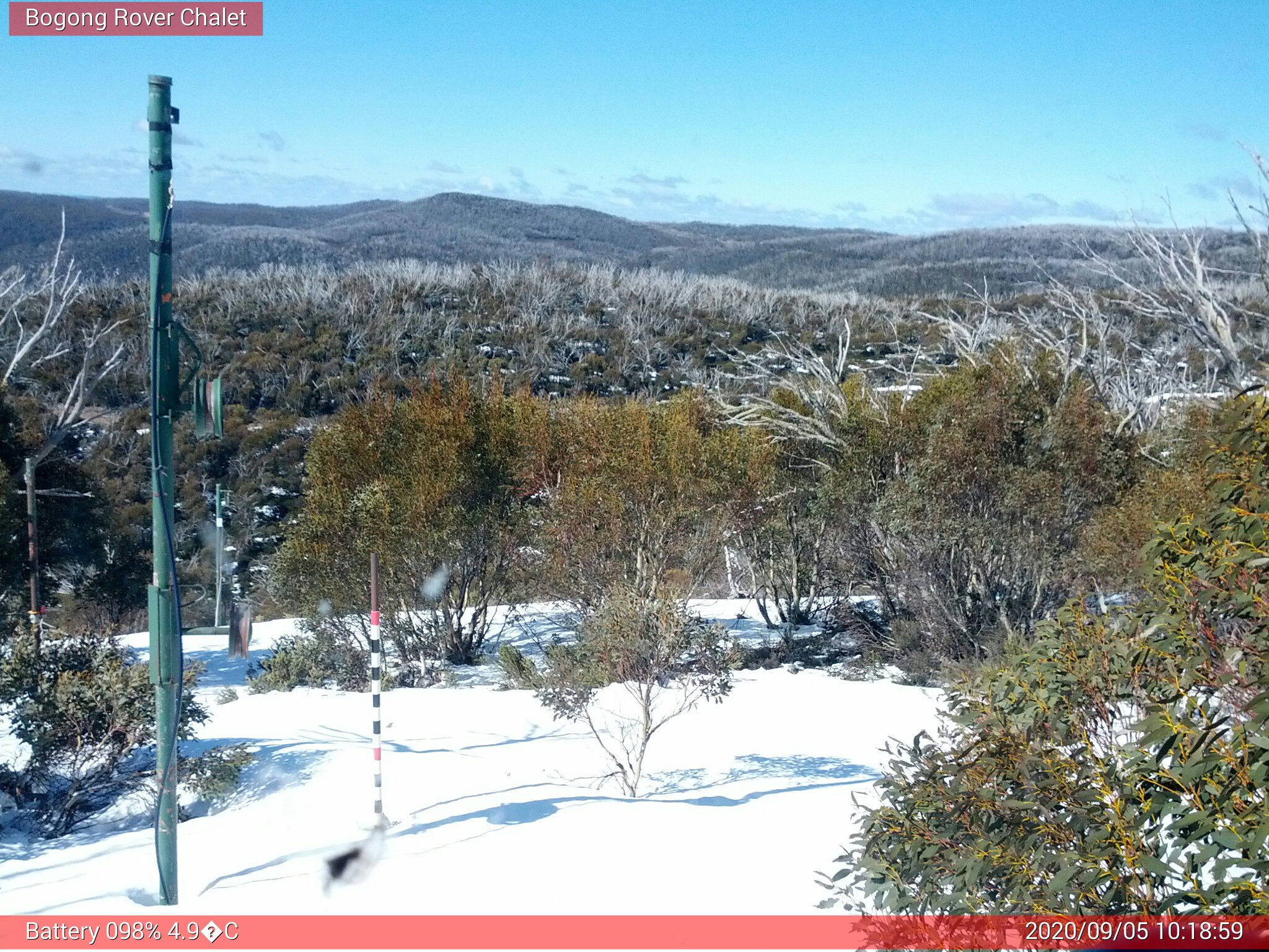 Bogong Web Cam 10:18am Saturday 5th of September 2020