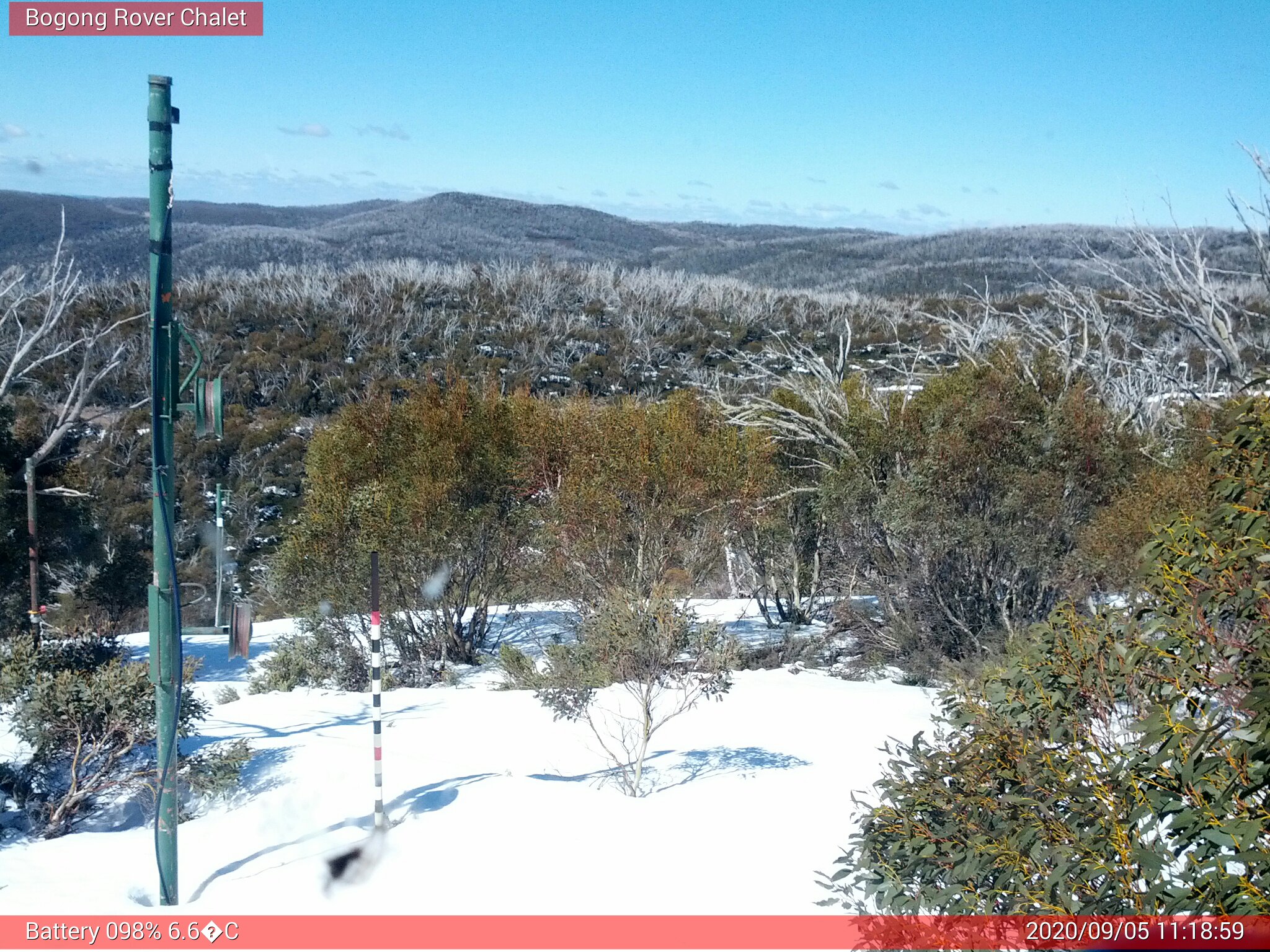 Bogong Web Cam 11:18am Saturday 5th of September 2020