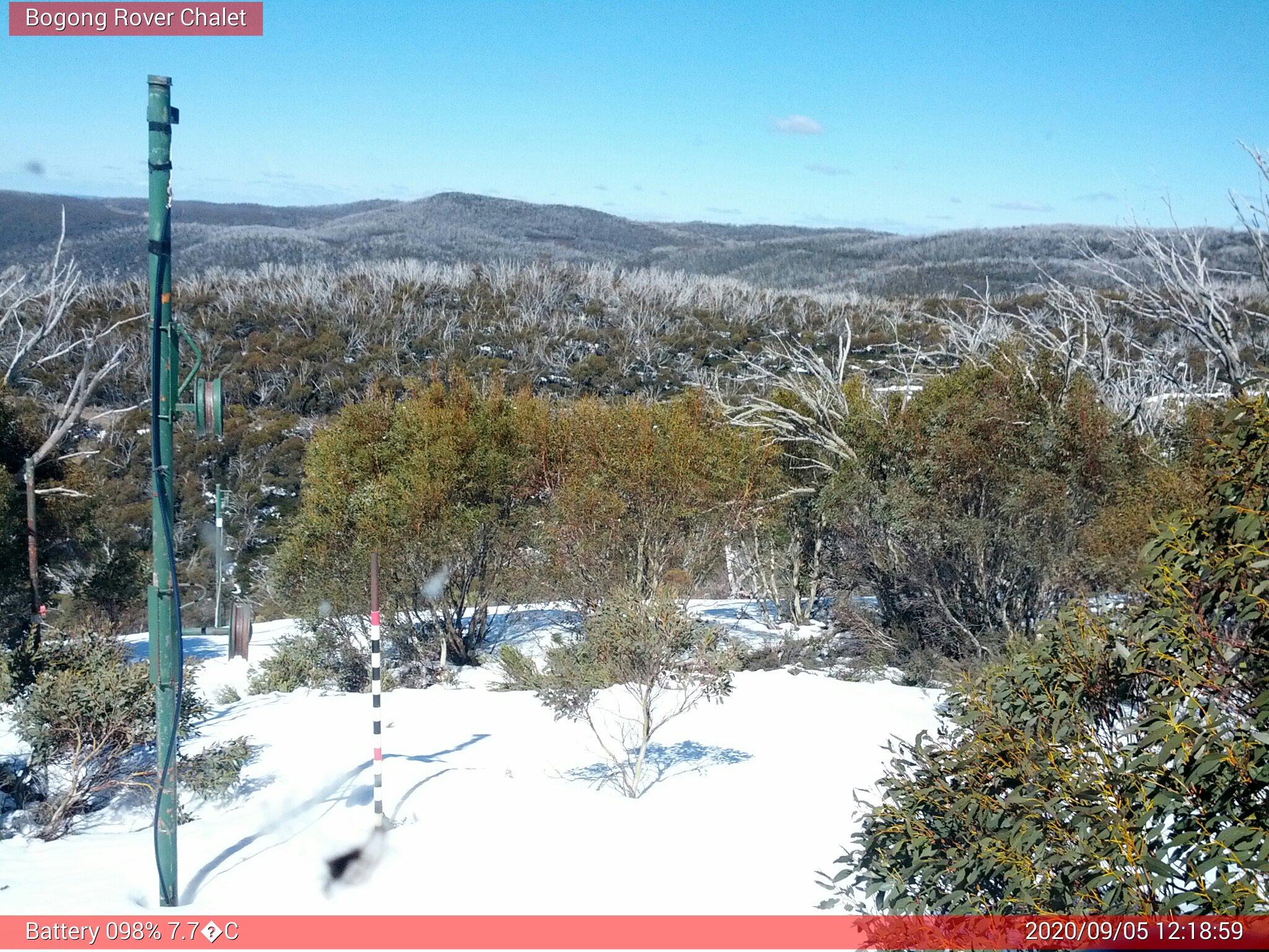 Bogong Web Cam 12:18pm Saturday 5th of September 2020