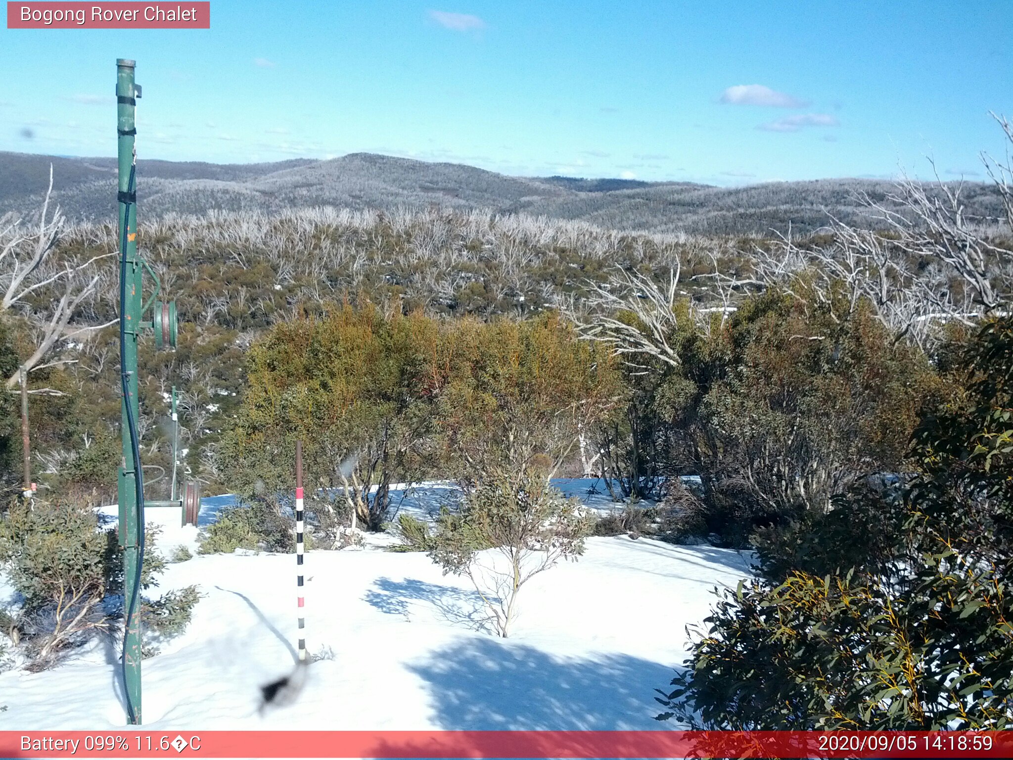 Bogong Web Cam 2:18pm Saturday 5th of September 2020