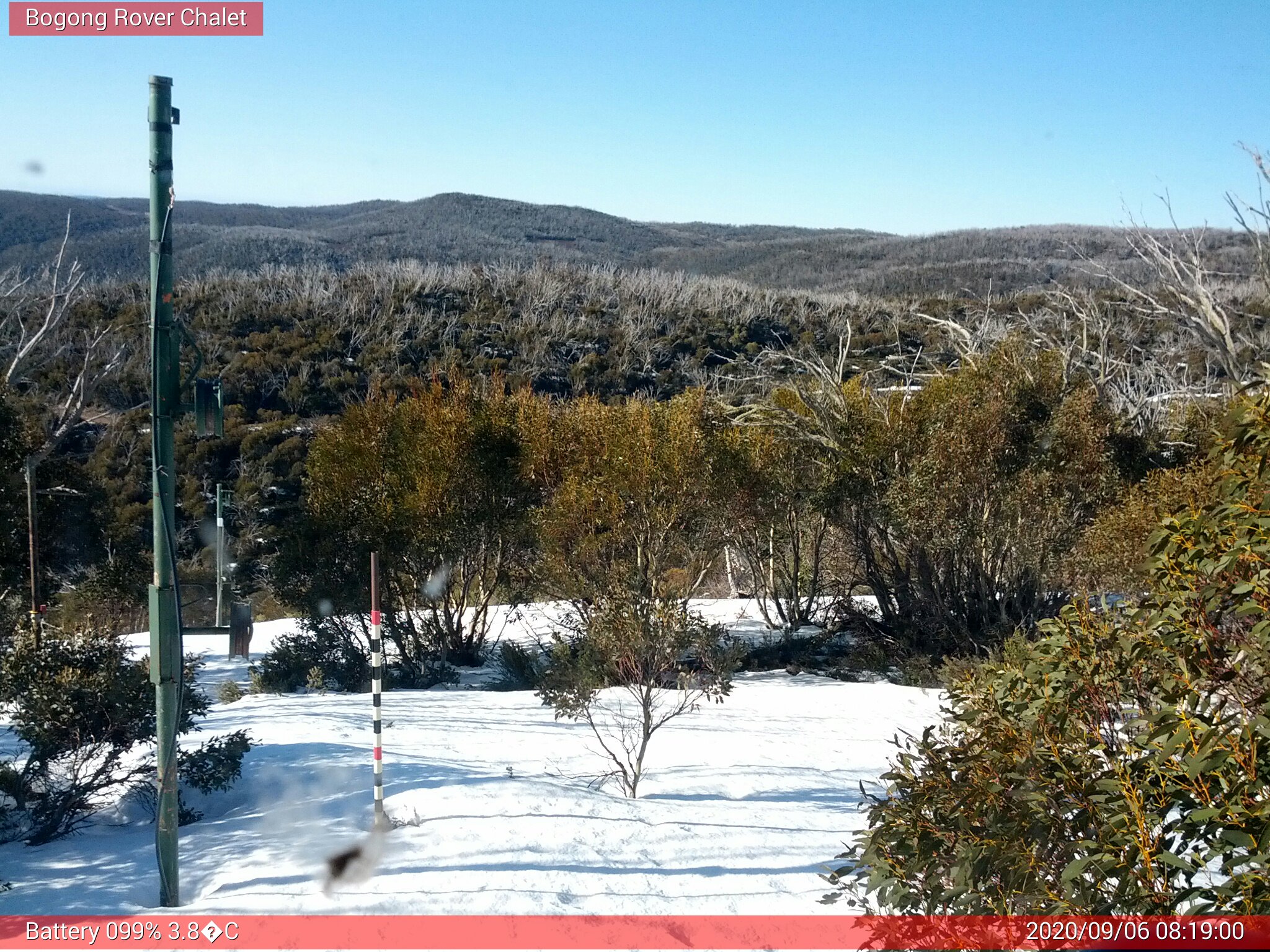 Bogong Web Cam 8:18am Sunday 6th of September 2020