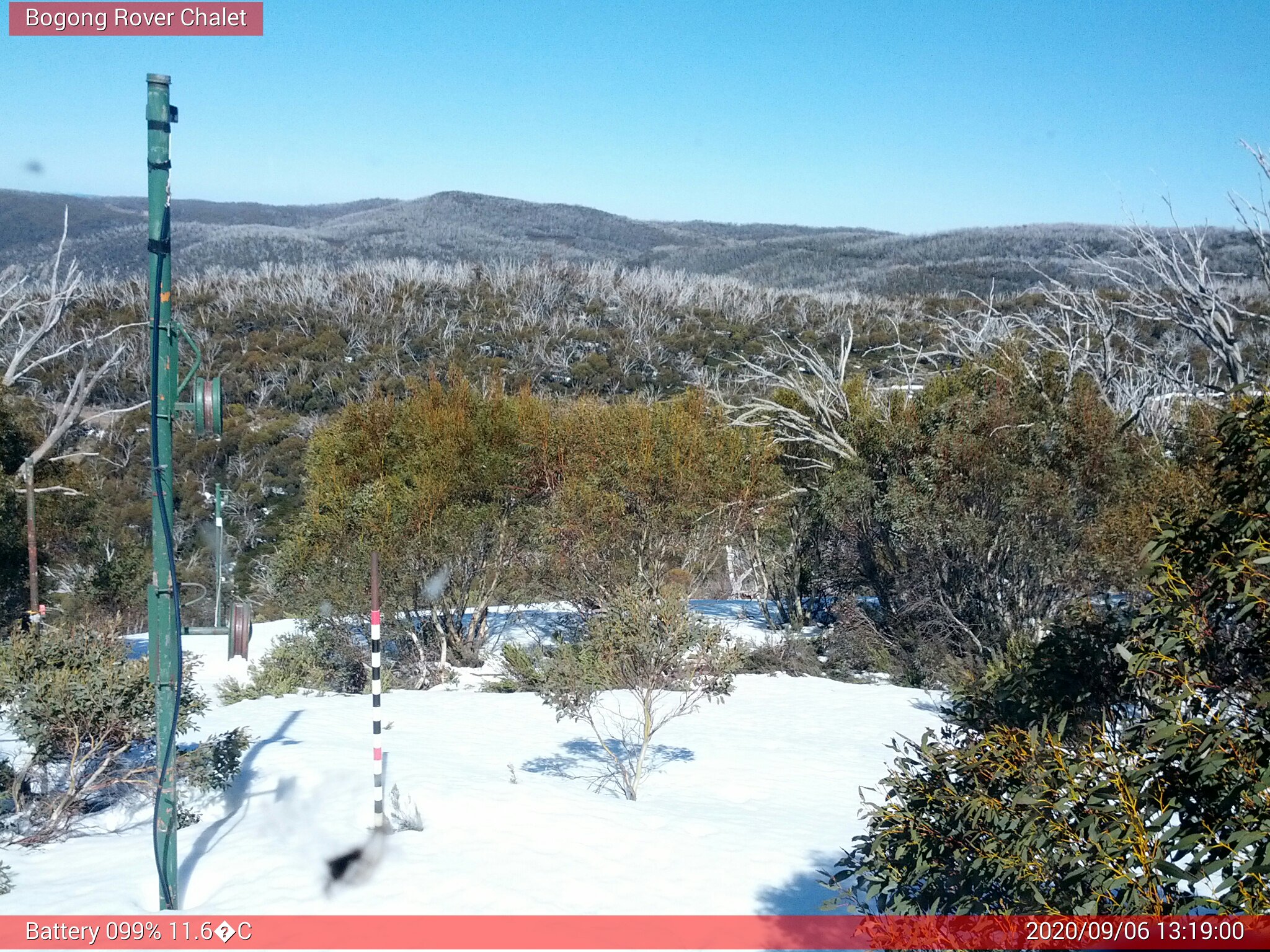 Bogong Web Cam 1:18pm Sunday 6th of September 2020