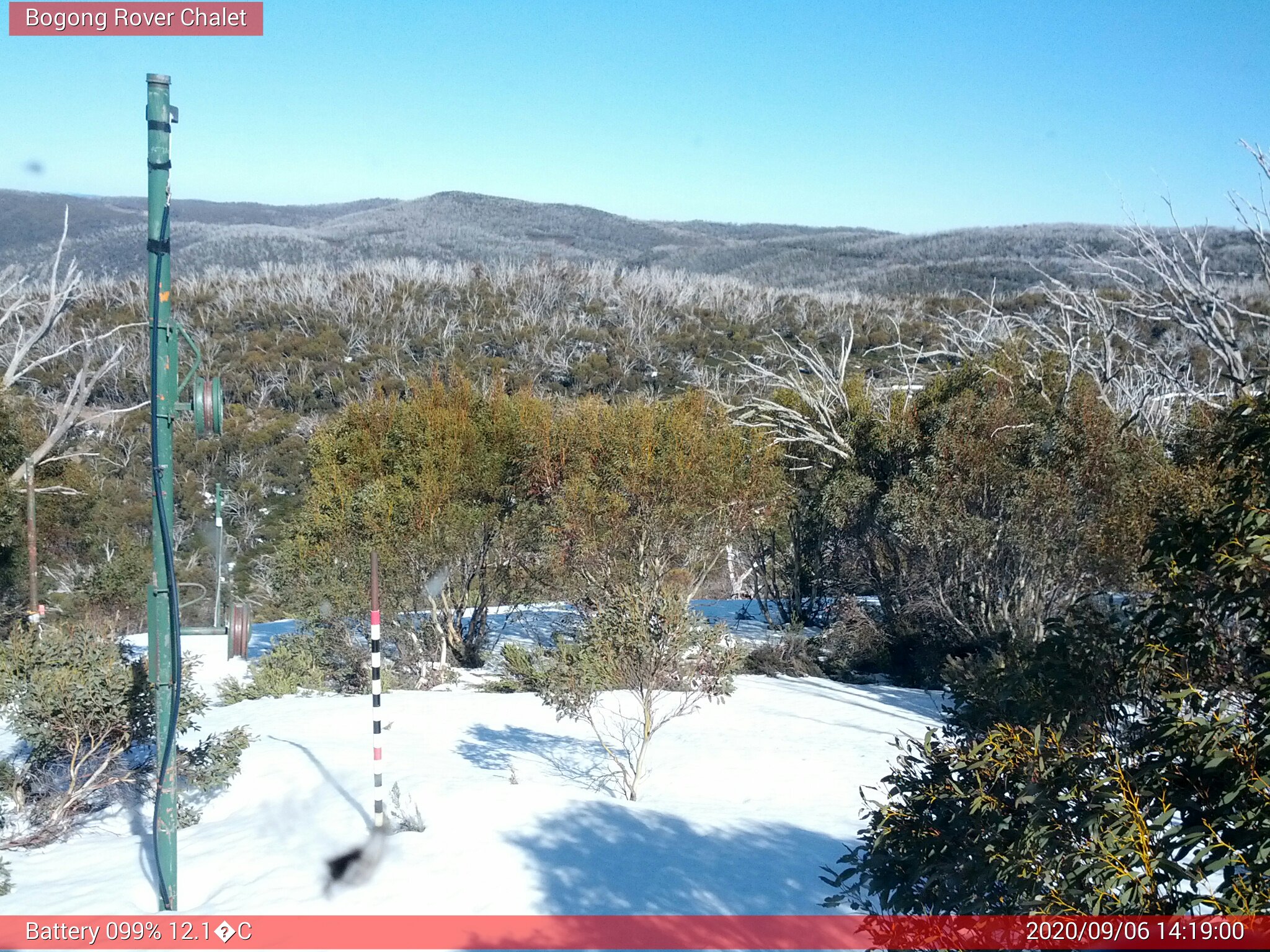 Bogong Web Cam 2:18pm Sunday 6th of September 2020