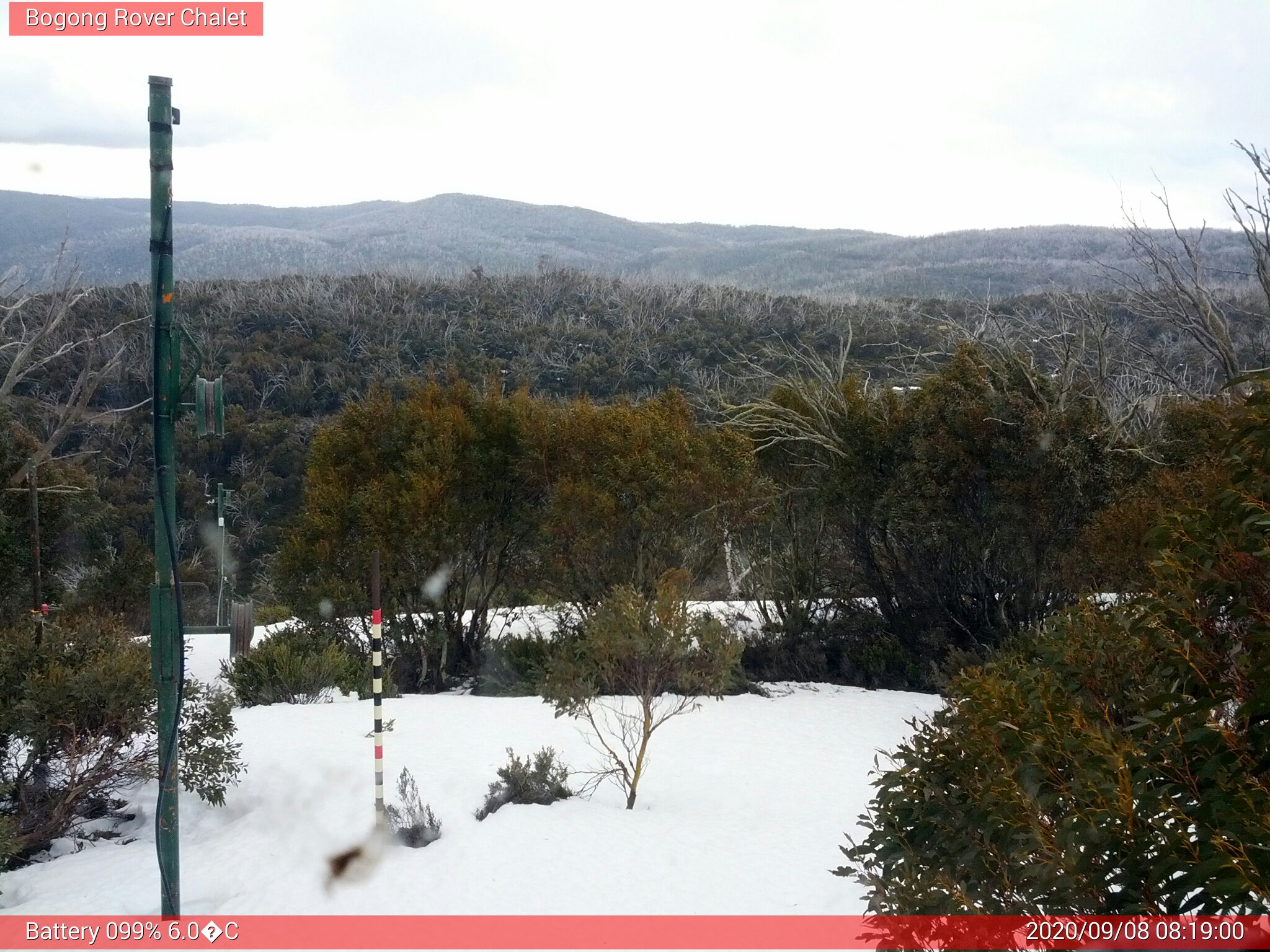 Bogong Web Cam 8:18am Tuesday 8th of September 2020