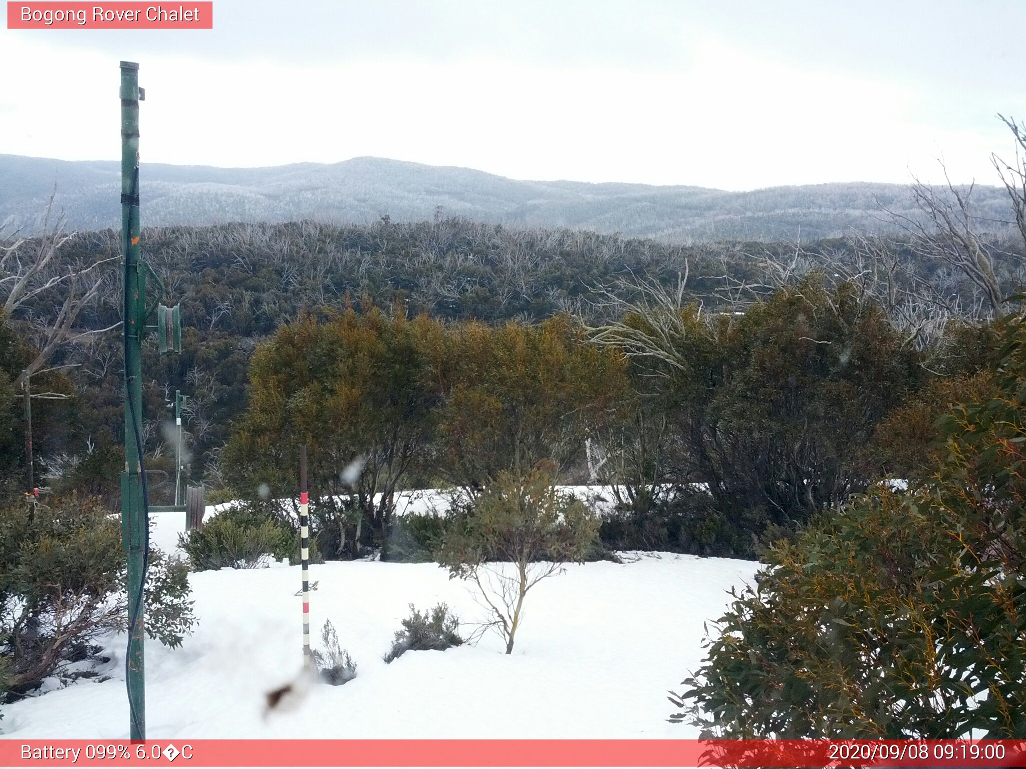 Bogong Web Cam 9:18am Tuesday 8th of September 2020