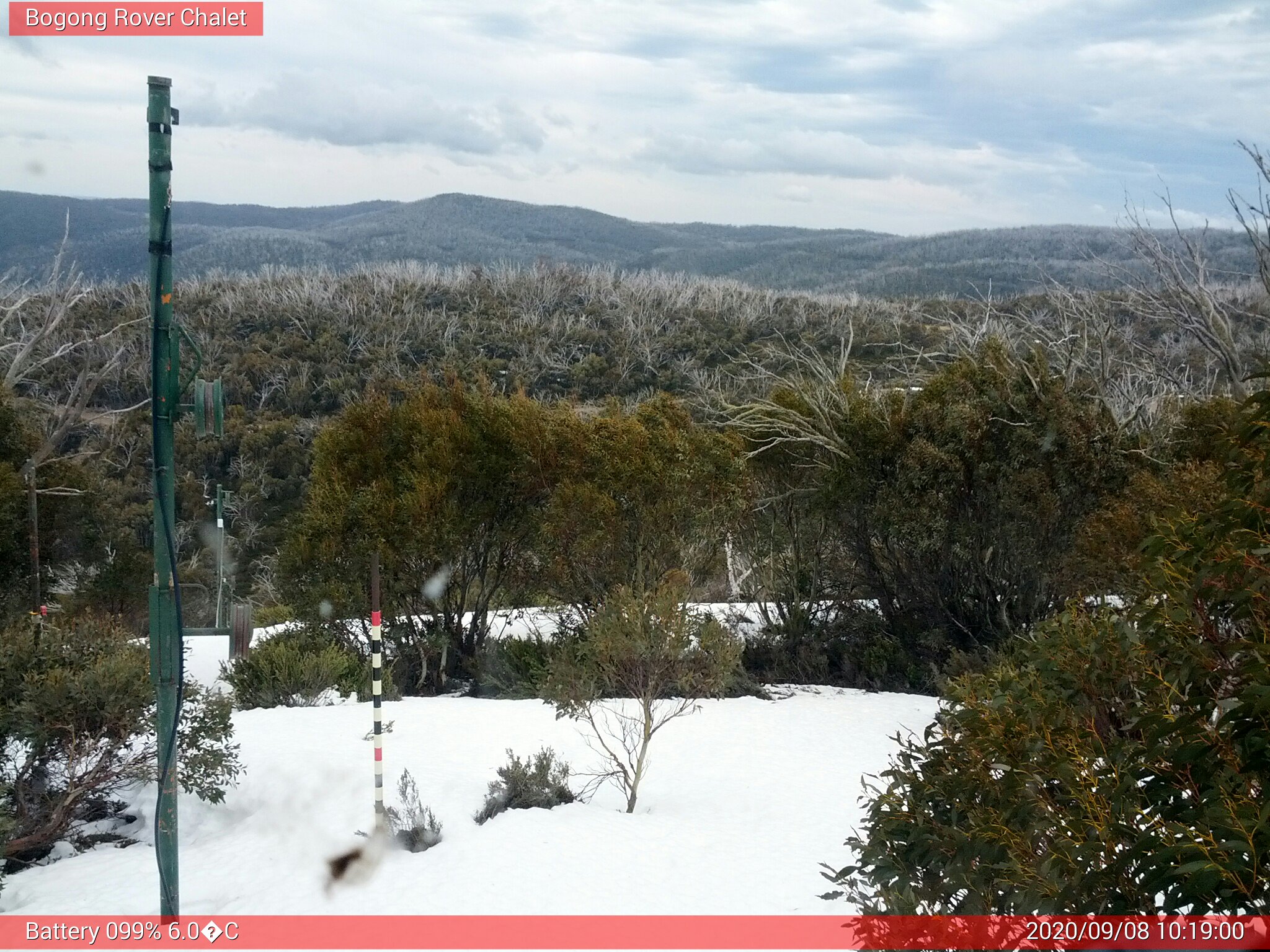 Bogong Web Cam 10:19am Tuesday 8th of September 2020