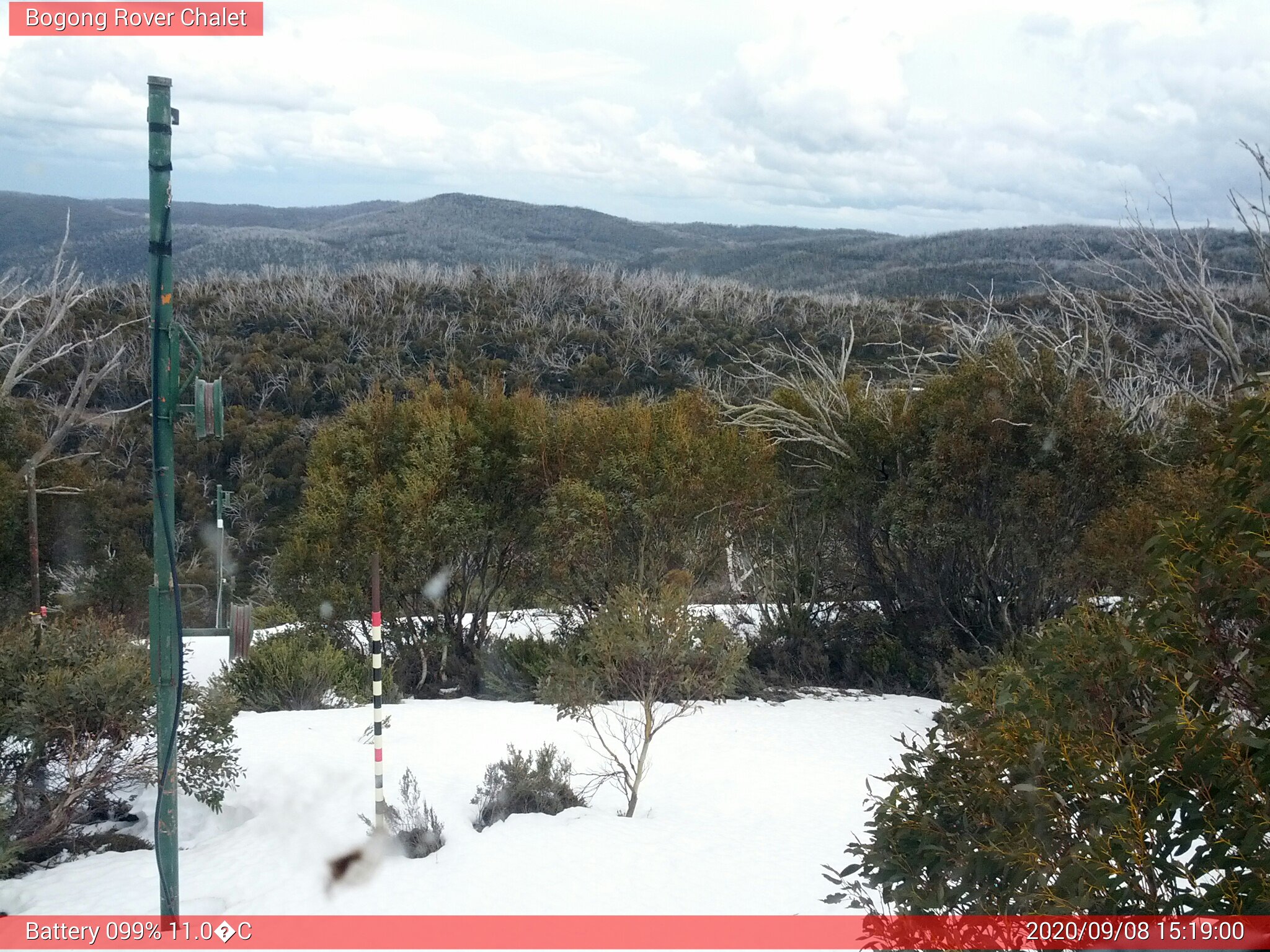 Bogong Web Cam 3:18pm Tuesday 8th of September 2020